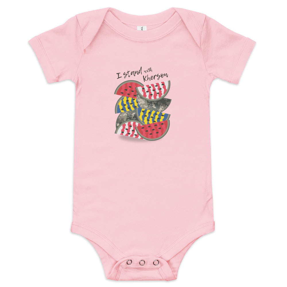 Baby short sleeve one piece "Stand With Kherson"