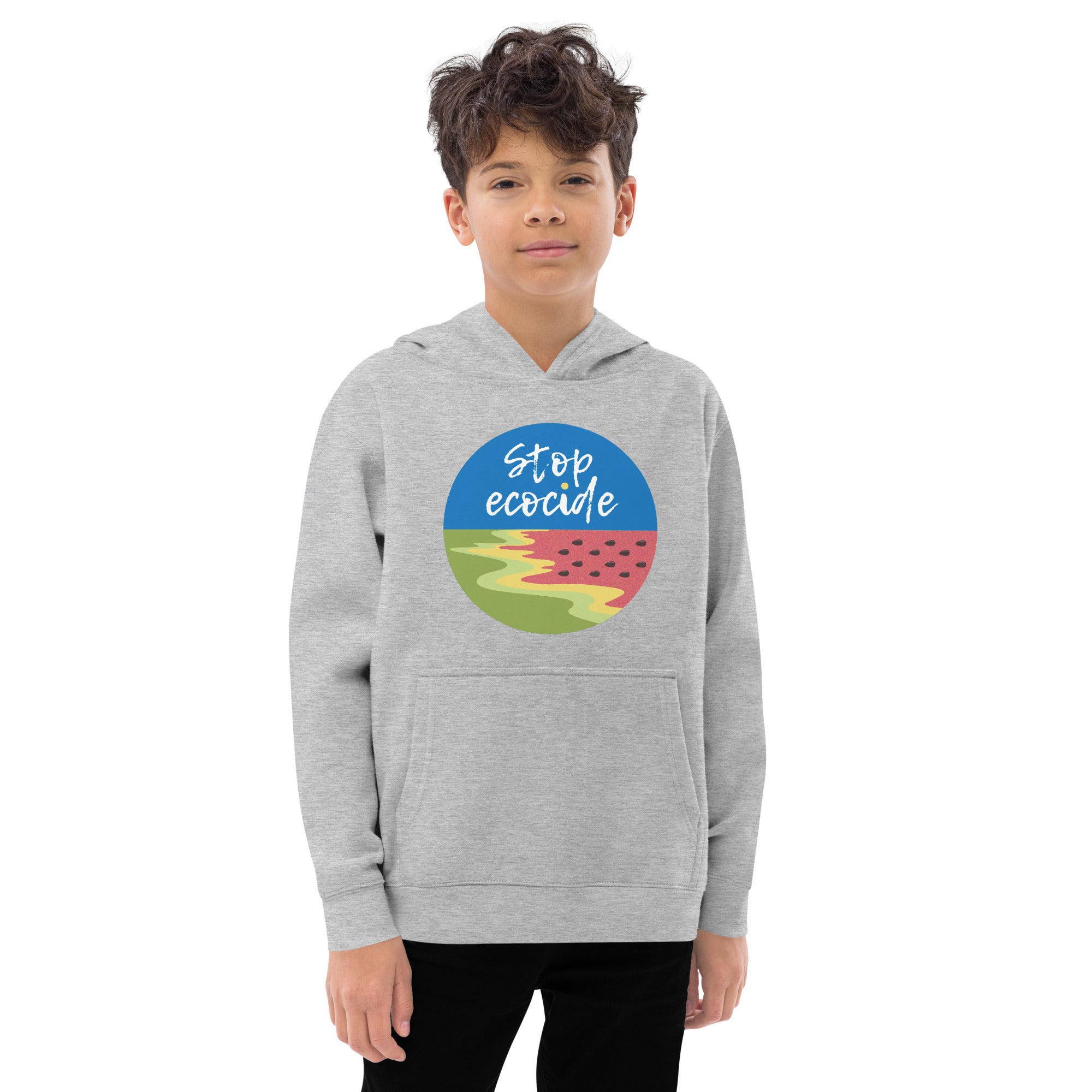 Kids fleece hoodie "Ecocide"