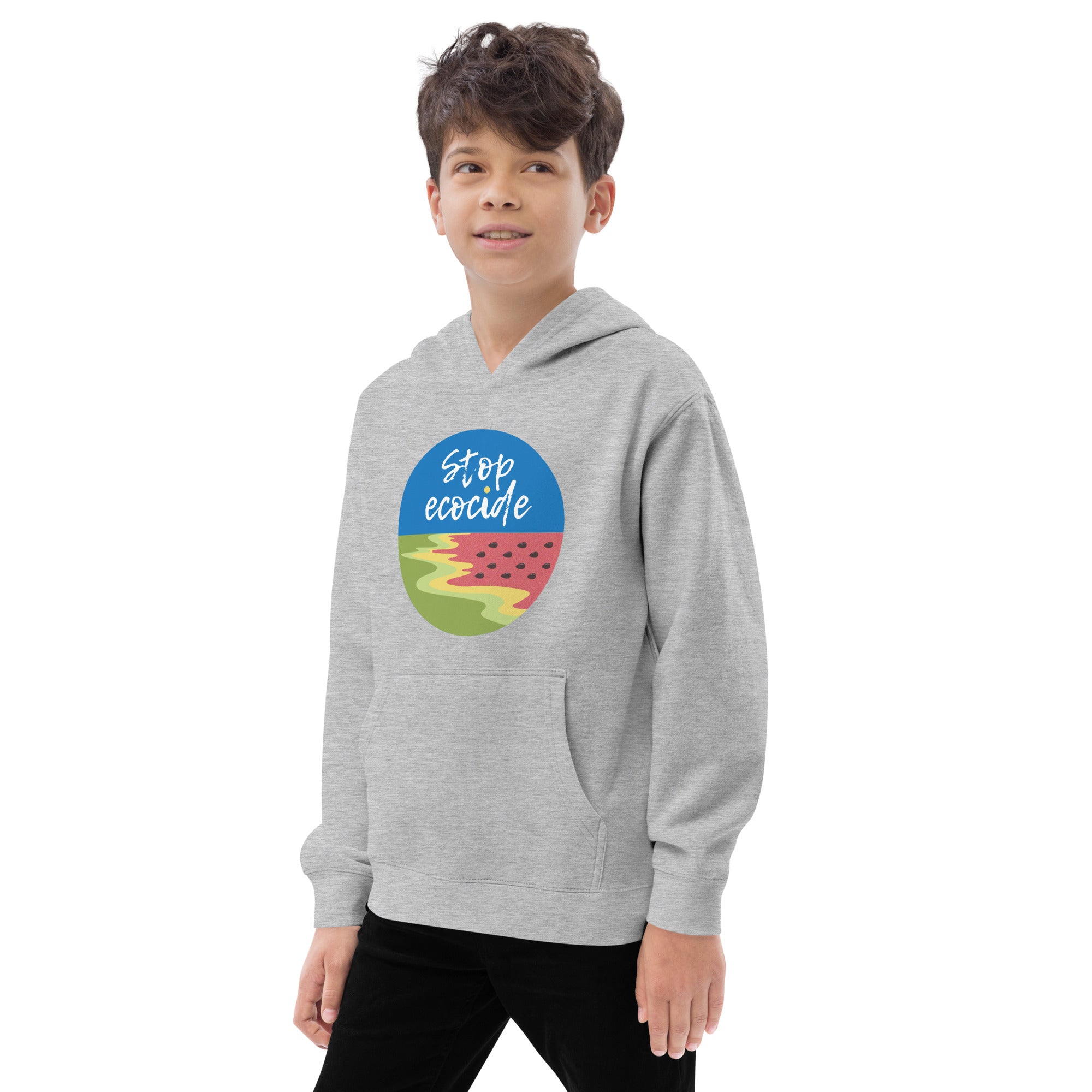 Kids fleece hoodie "Ecocide"