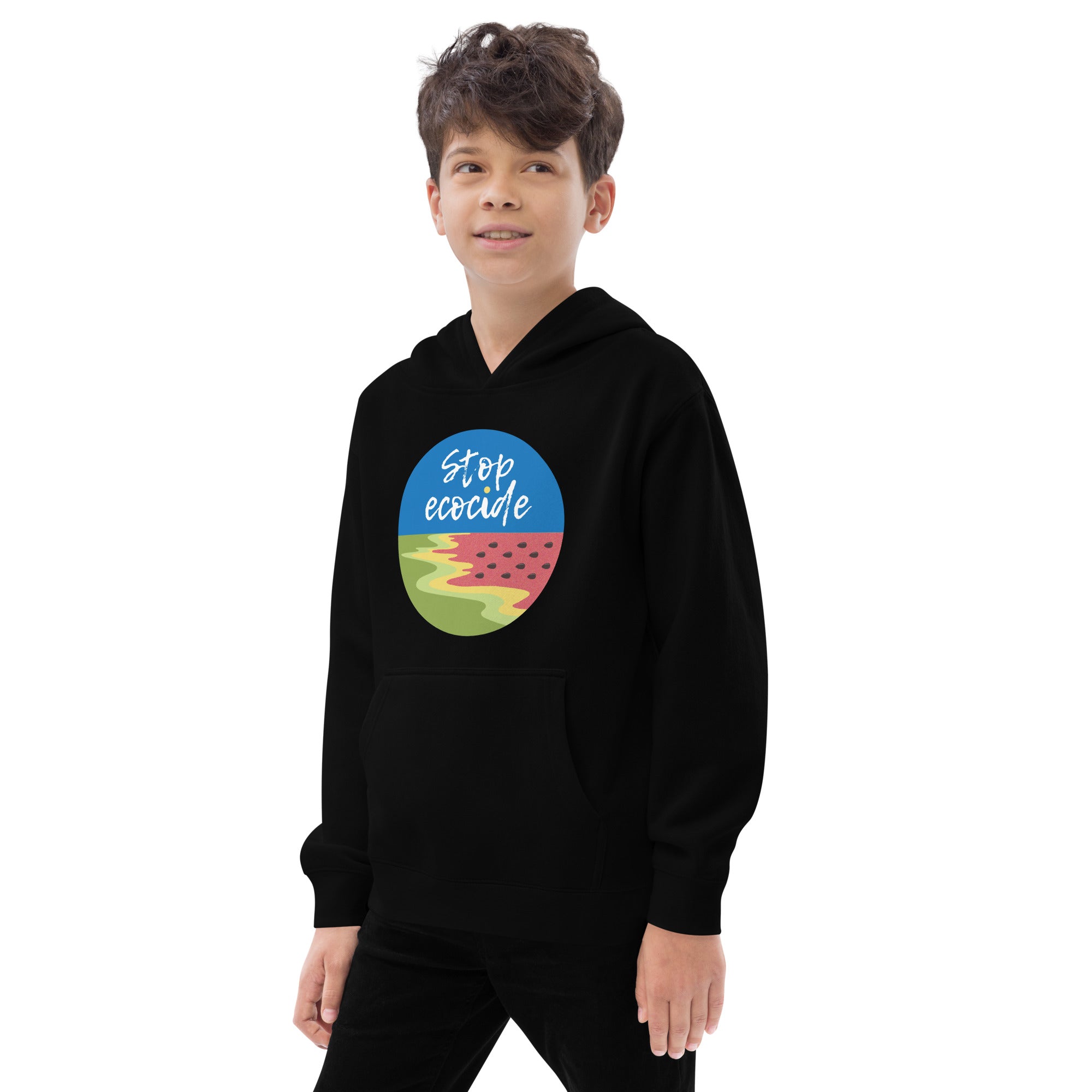 Kids fleece hoodie "Ecocide"