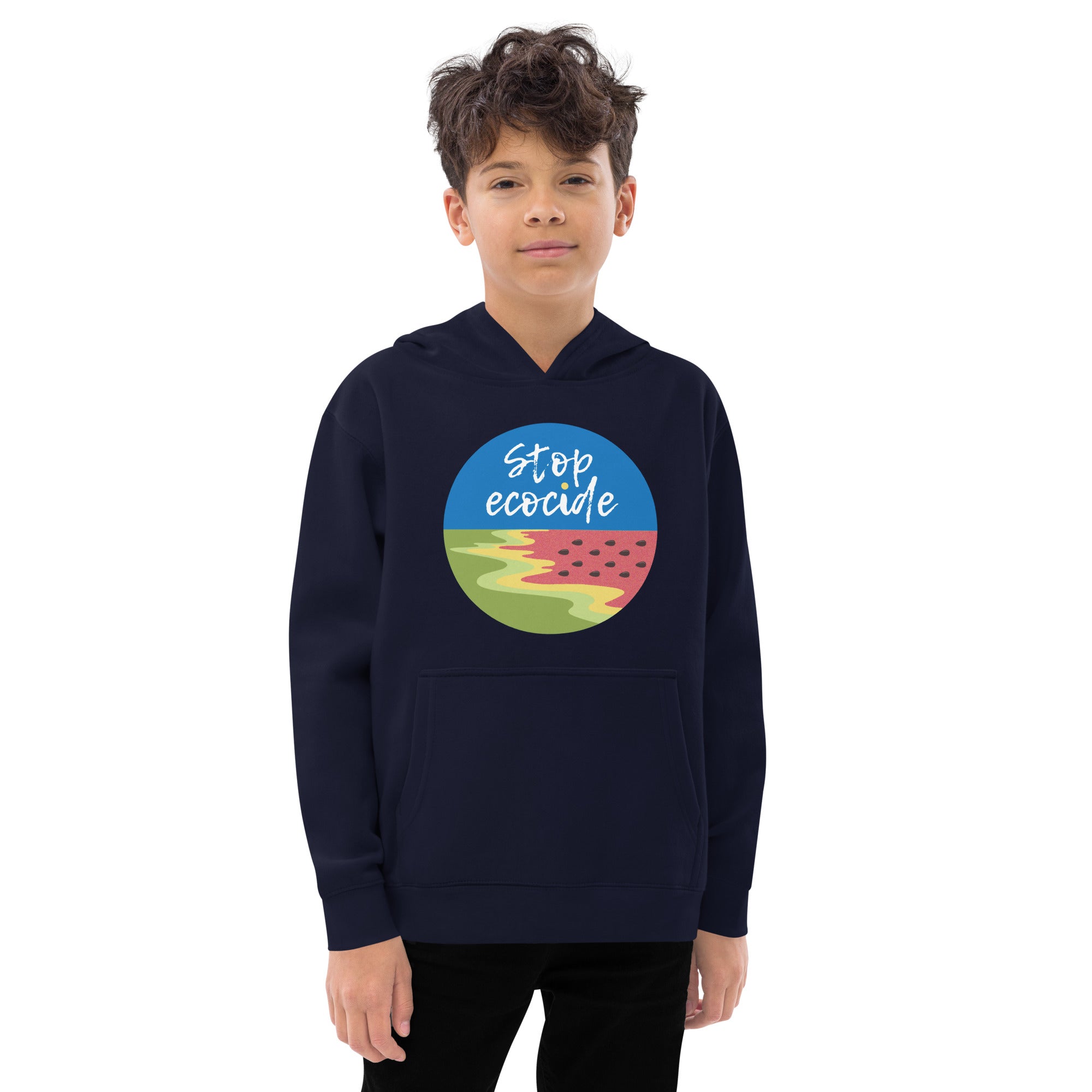 Kids fleece hoodie "Ecocide"