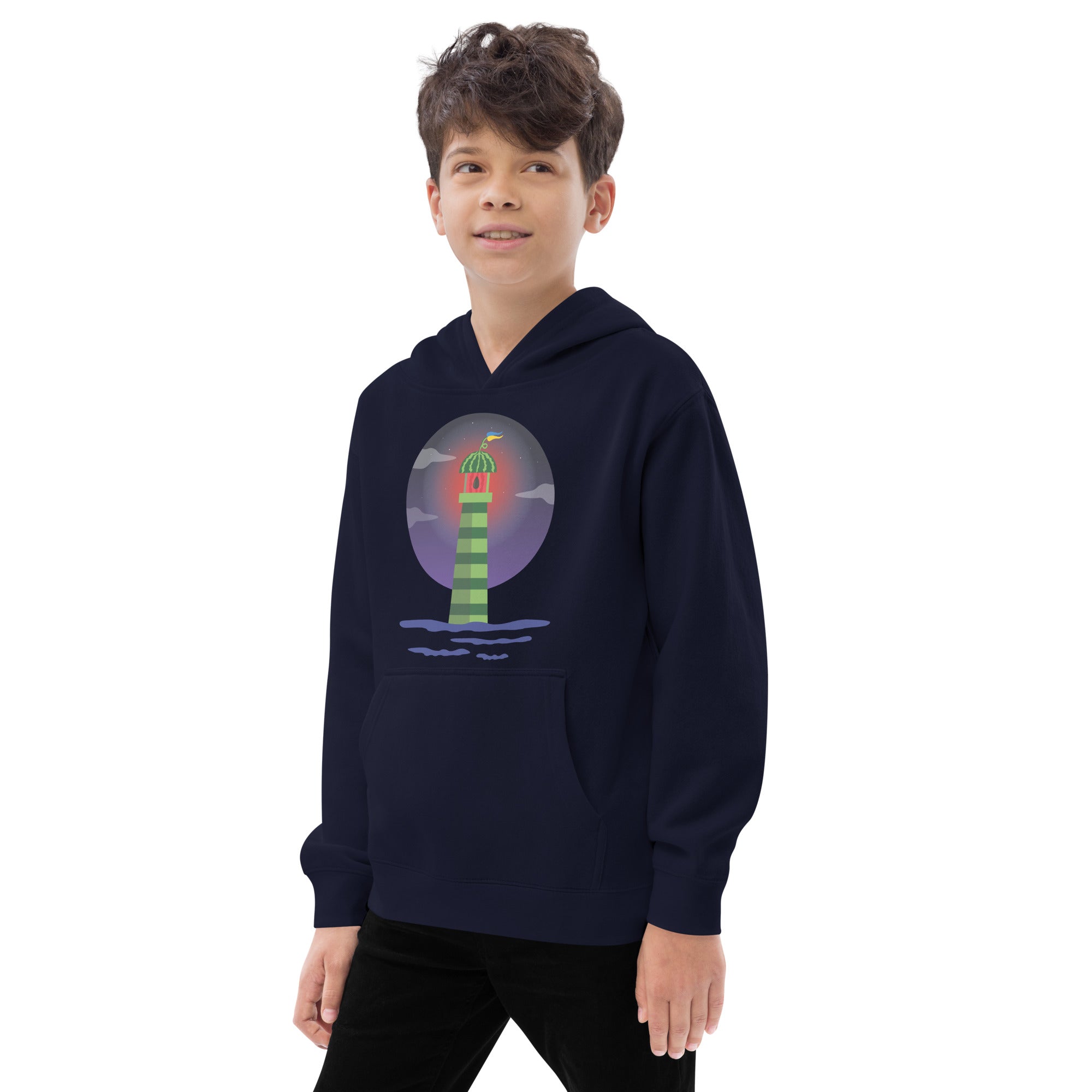 Kids fleece hoodie "Lighthouse"