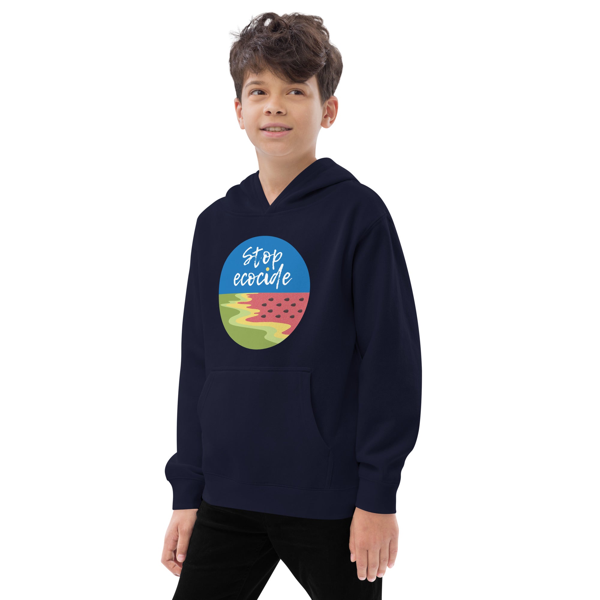 Kids fleece hoodie "Ecocide"