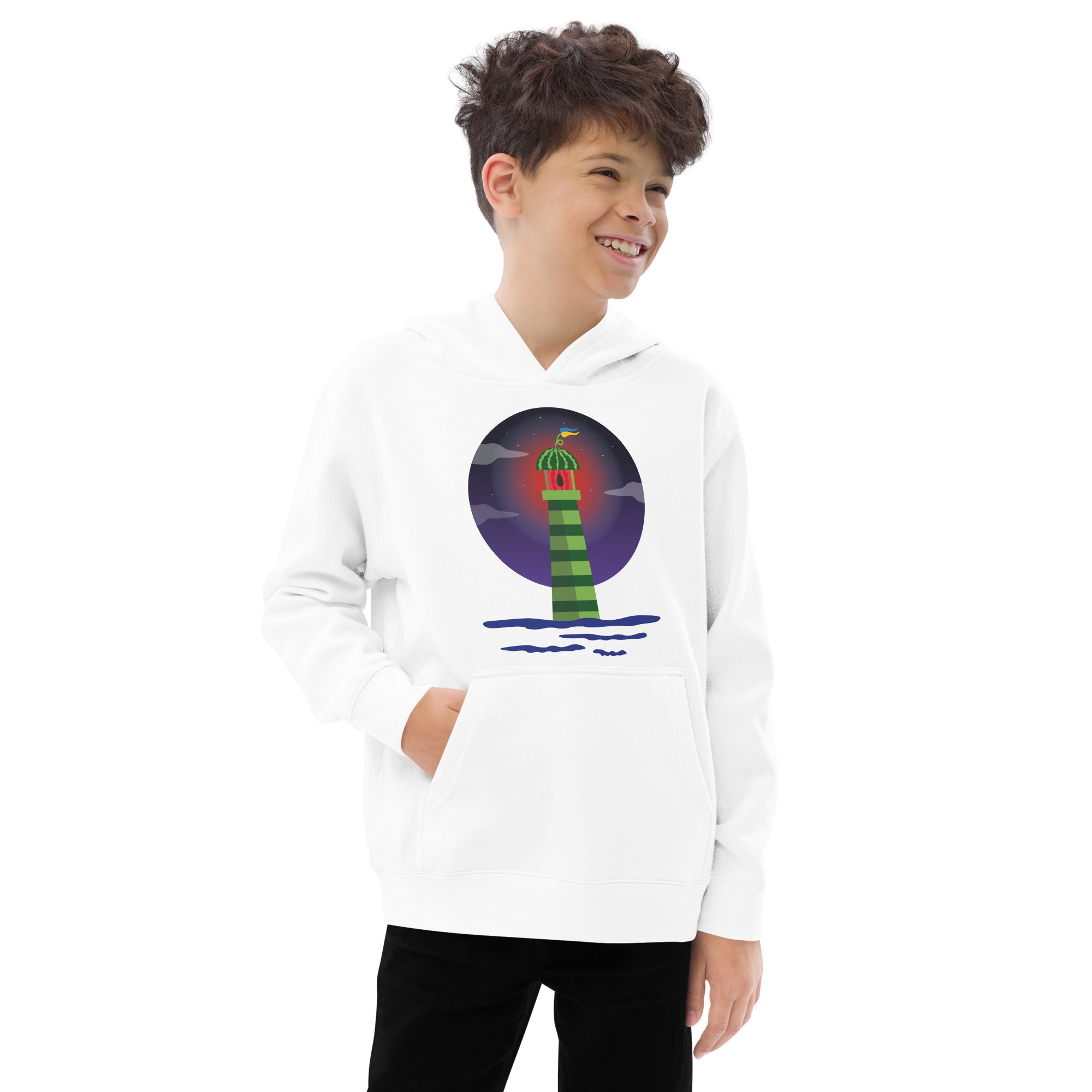 Kids fleece hoodie "Lighthouse"