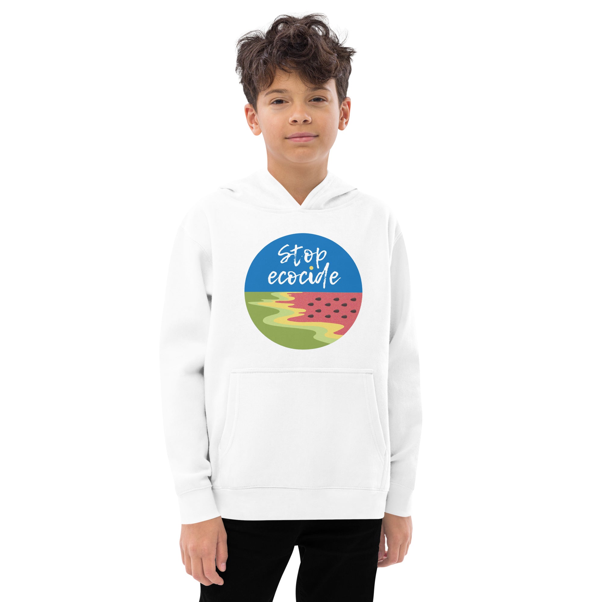 Kids fleece hoodie "Ecocide"