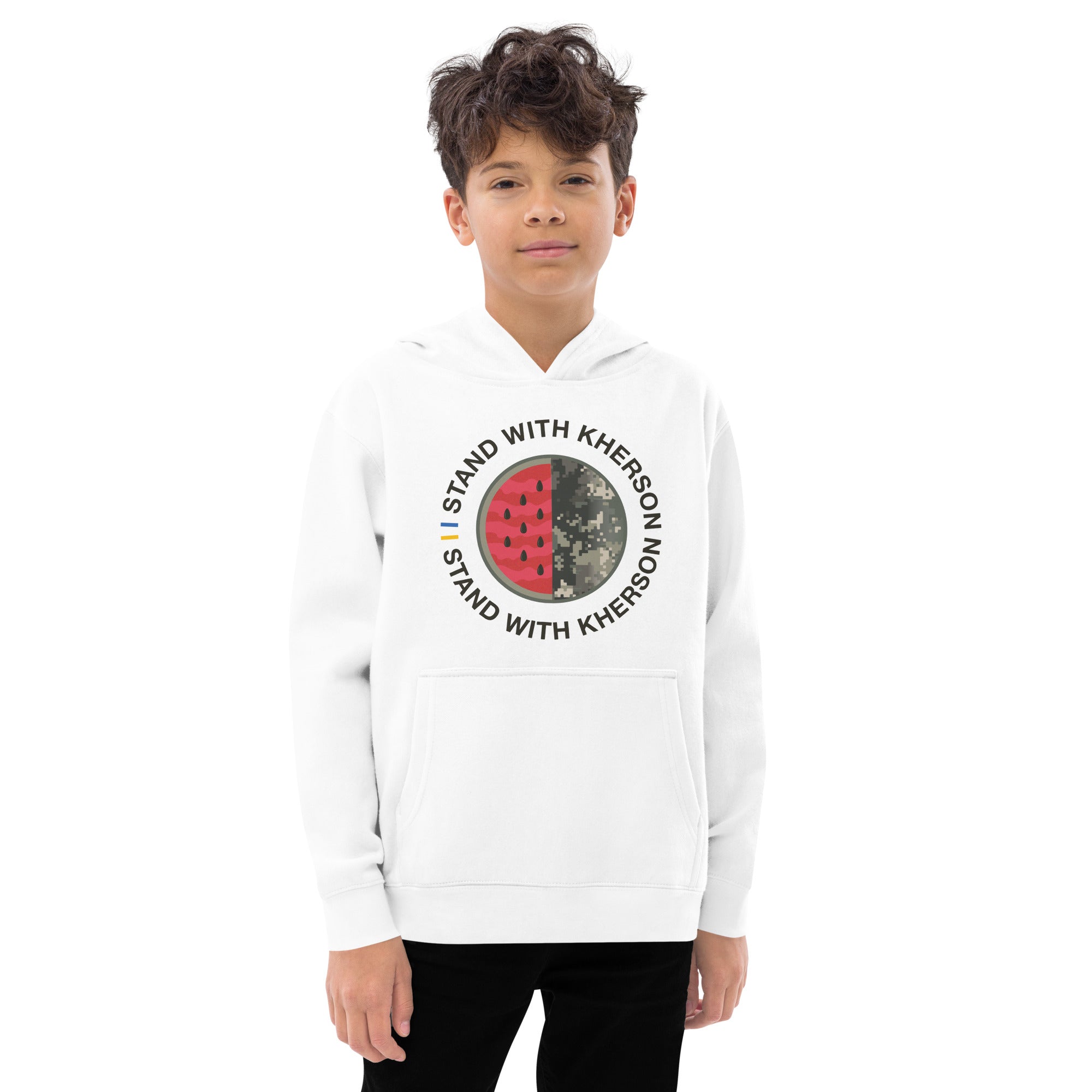 Kids fleece hoodie "Stand With Kherson"