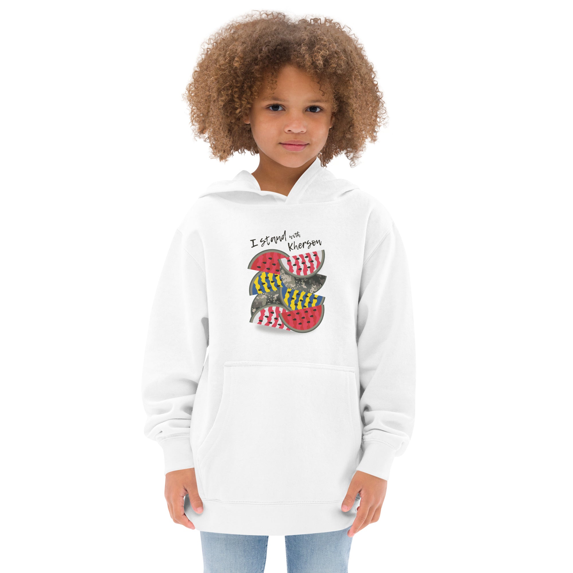 Kids fleece hoodie "Stand With Kherson"