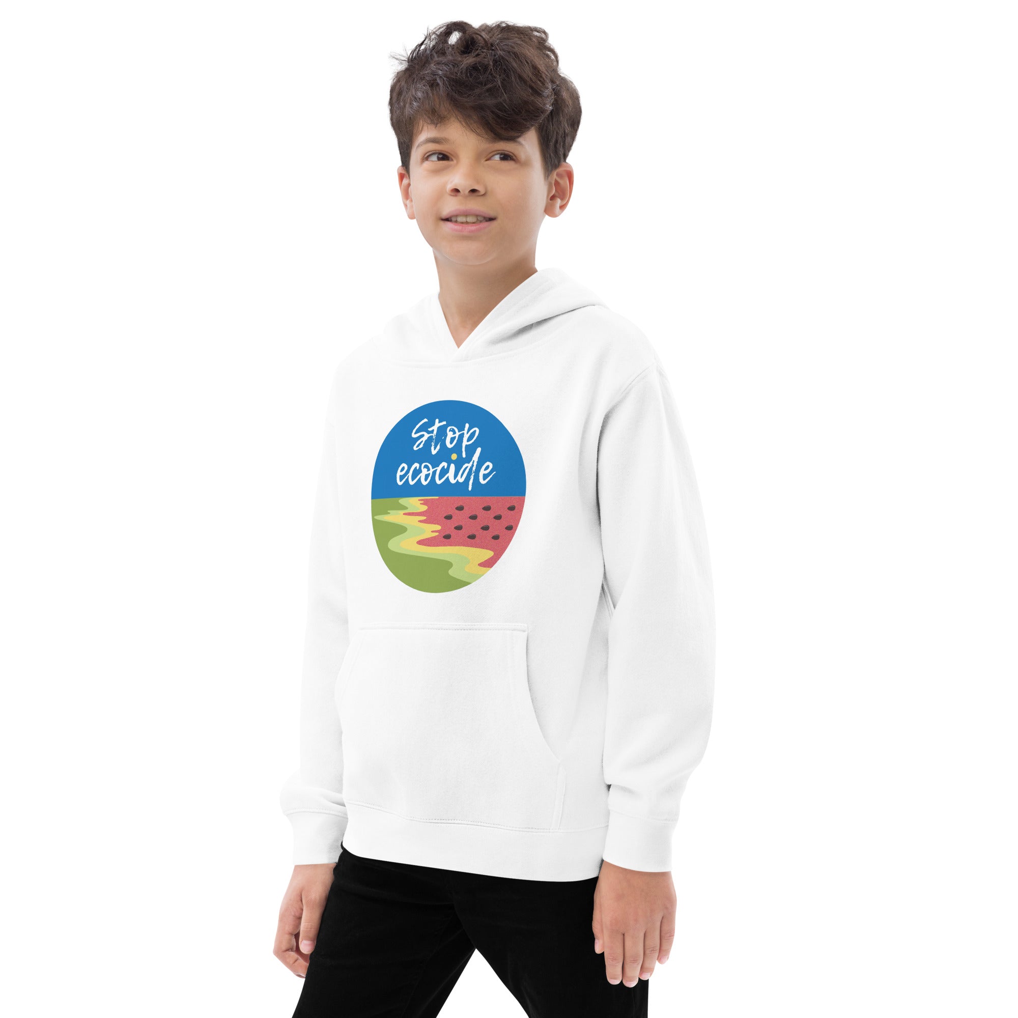 Kids fleece hoodie "Ecocide"