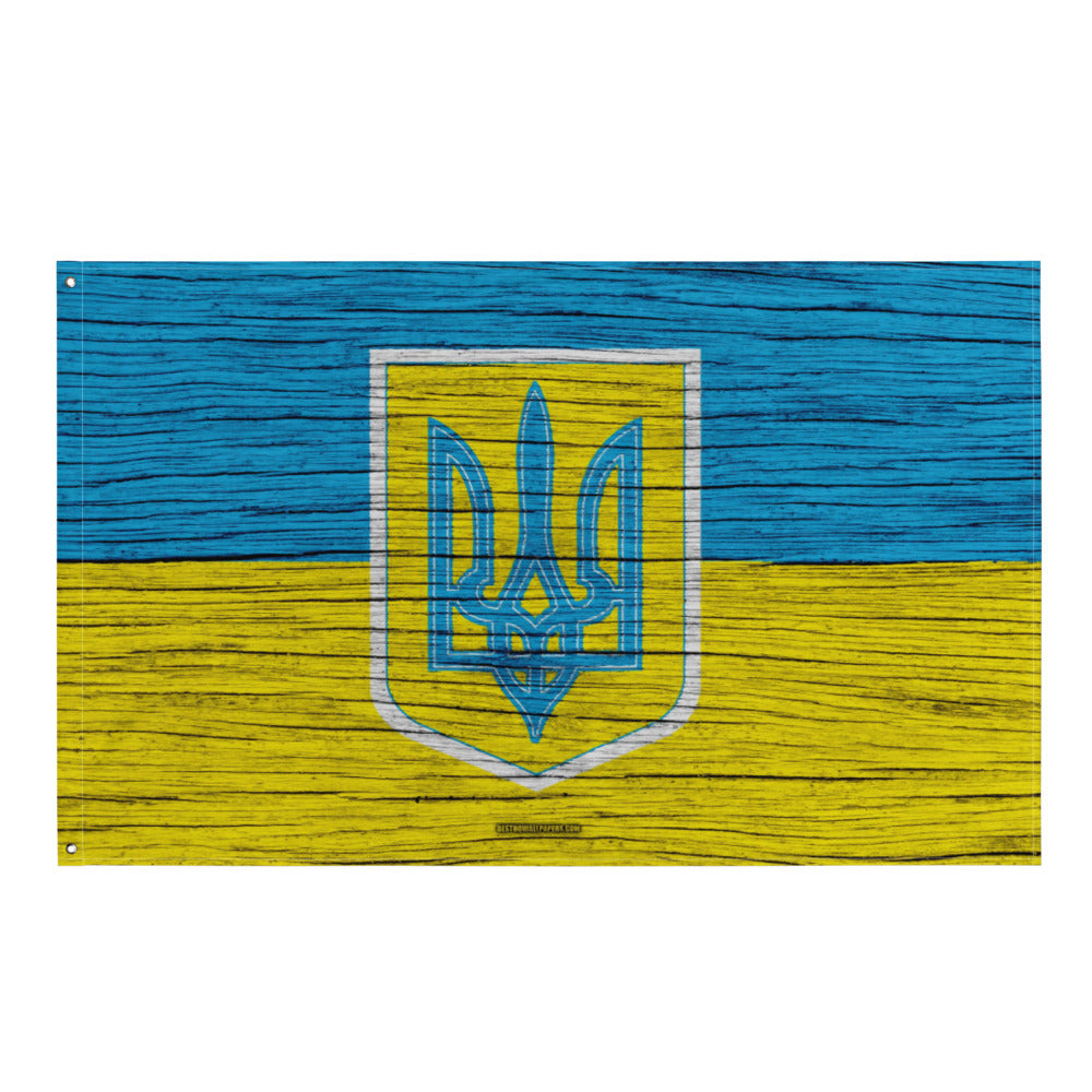 Ukrainian Flag (Wooden print) - Speak Ukrainian