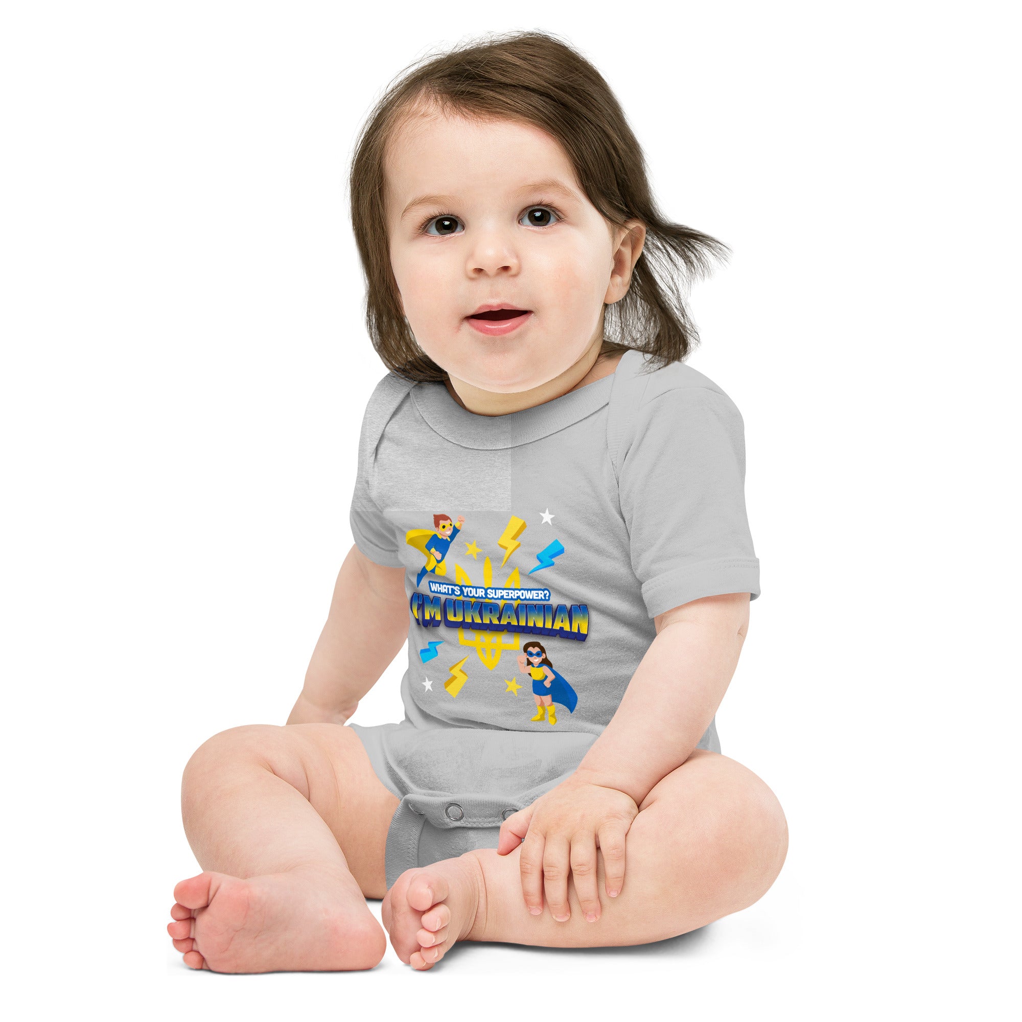 Baby short sleeve one piece "Ukrainian hero"