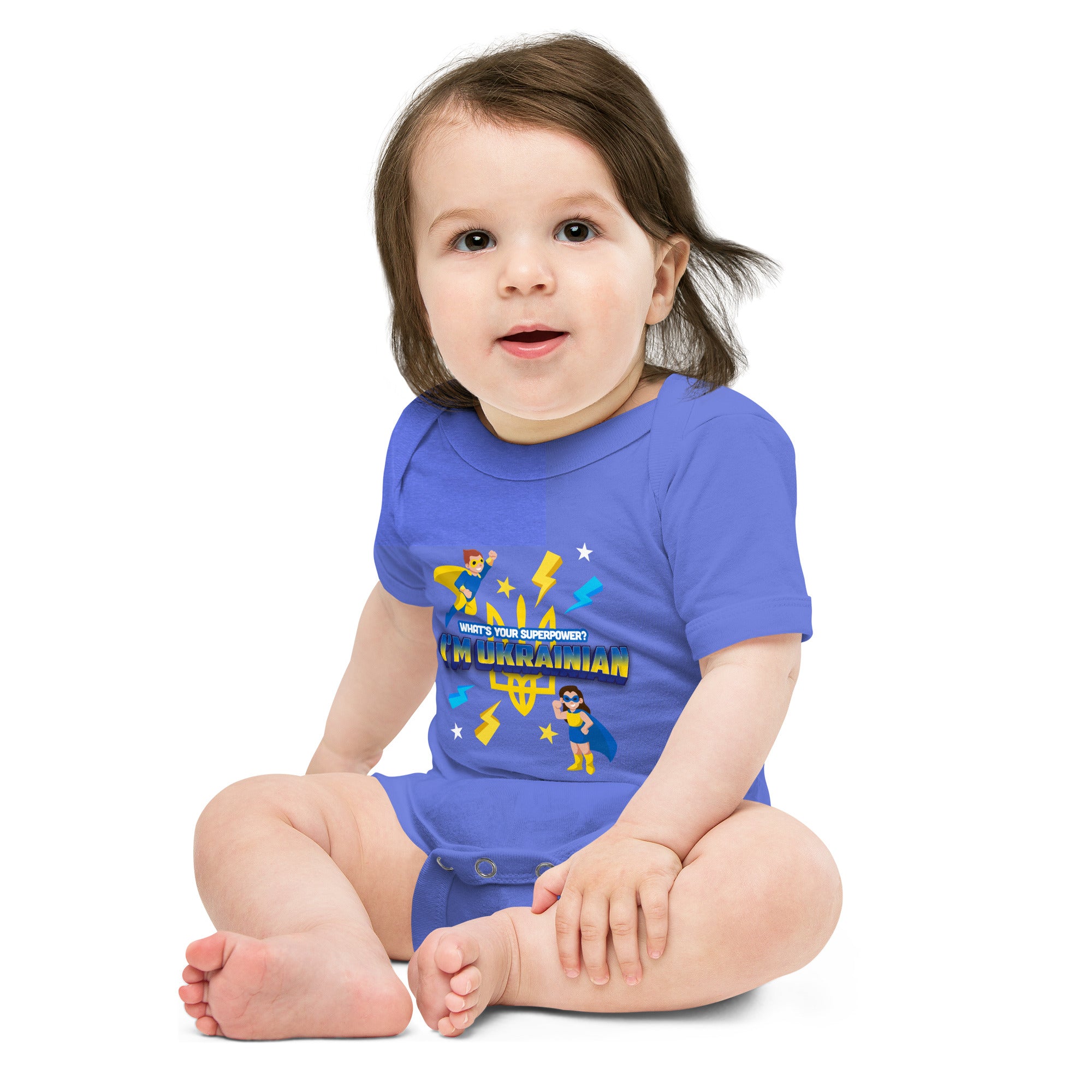 Baby short sleeve one piece "Ukrainian hero"