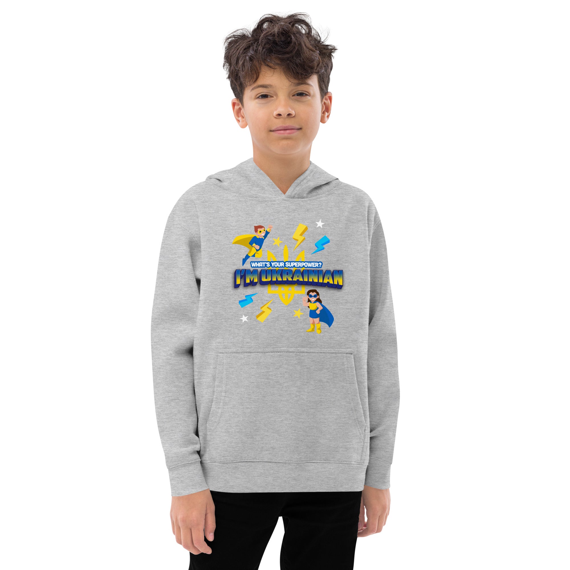 Kids fleece hoodie "Ukrainian hero"