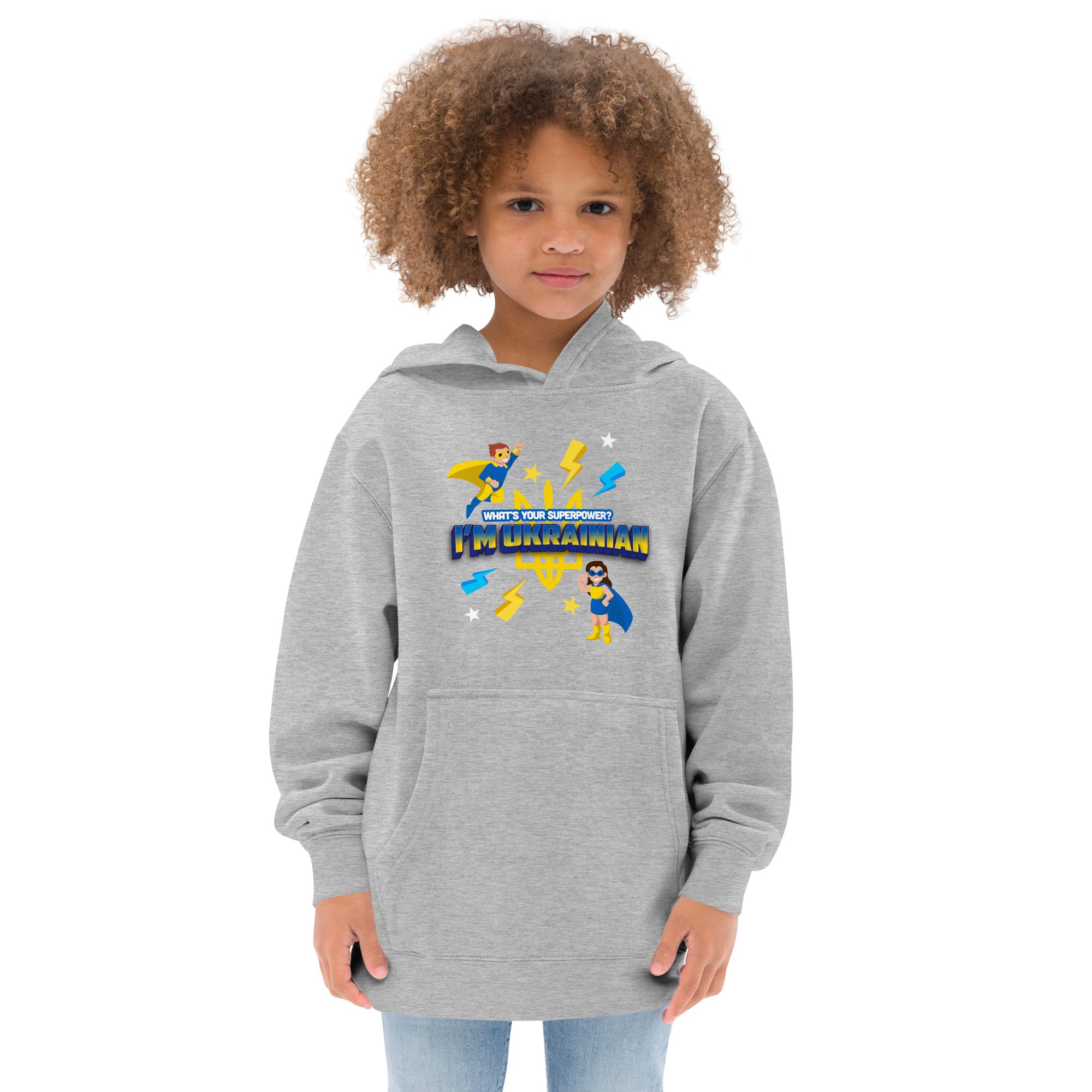 Kids fleece hoodie "Ukrainian hero"