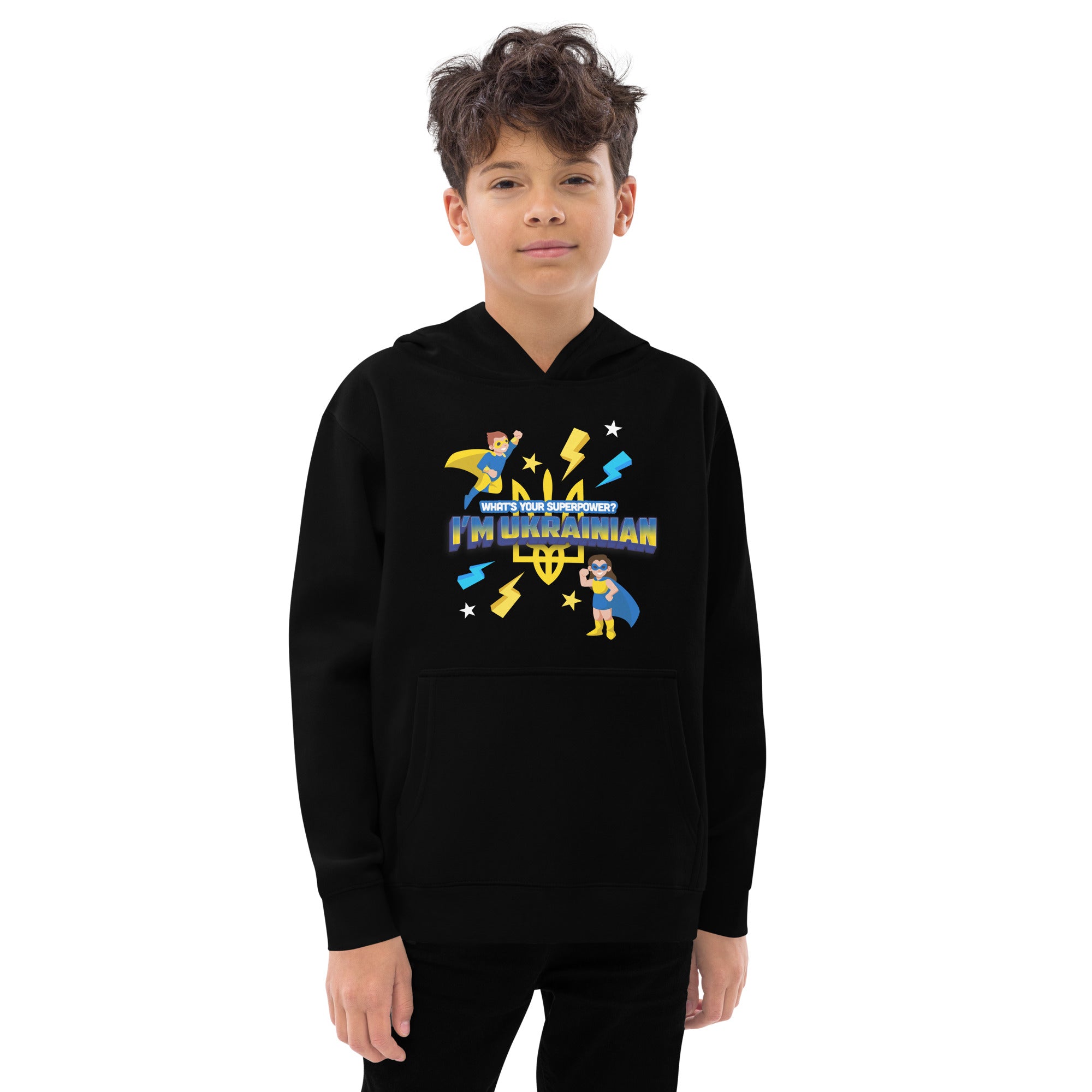 Kids fleece hoodie "Ukrainian hero"