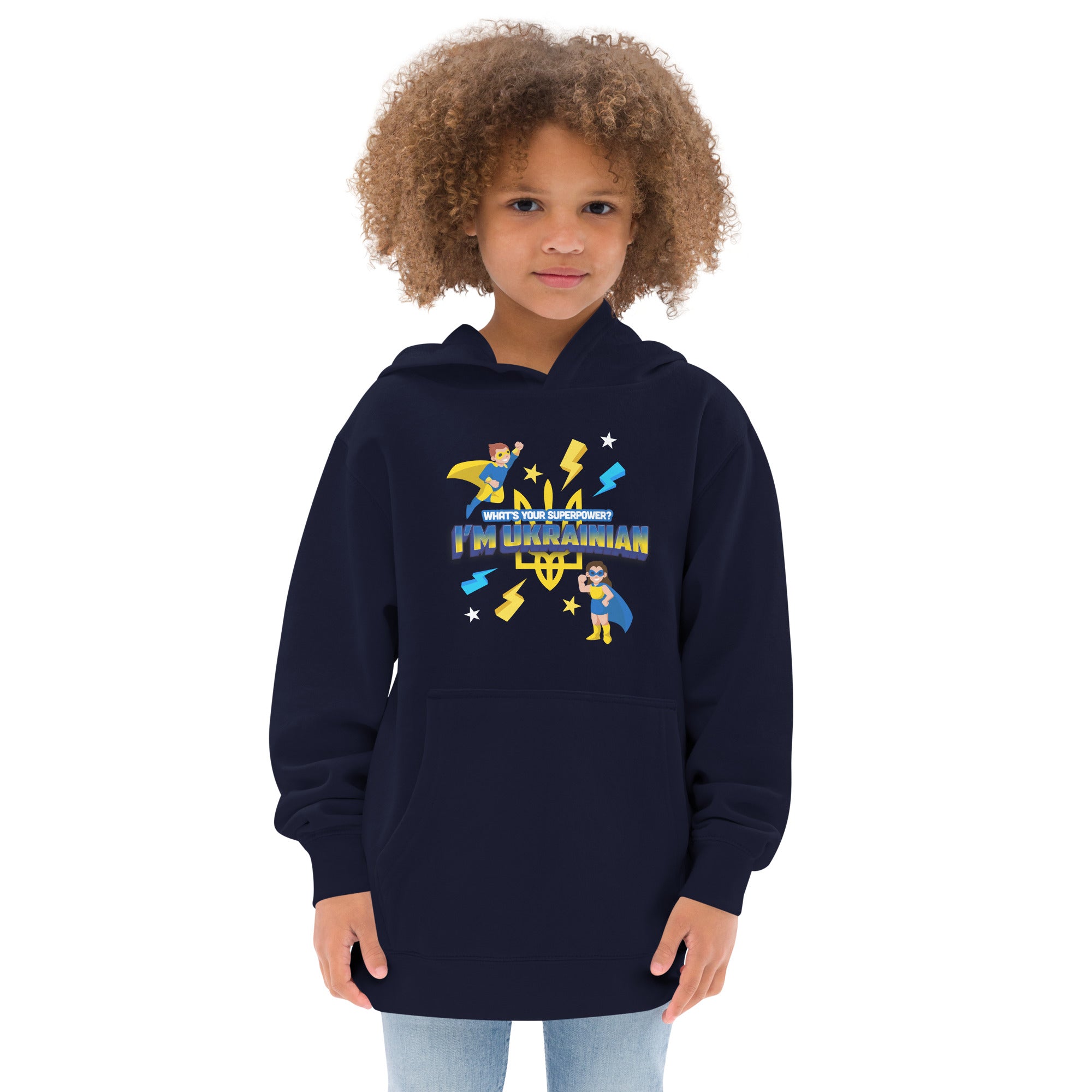 Kids fleece hoodie "Ukrainian hero"