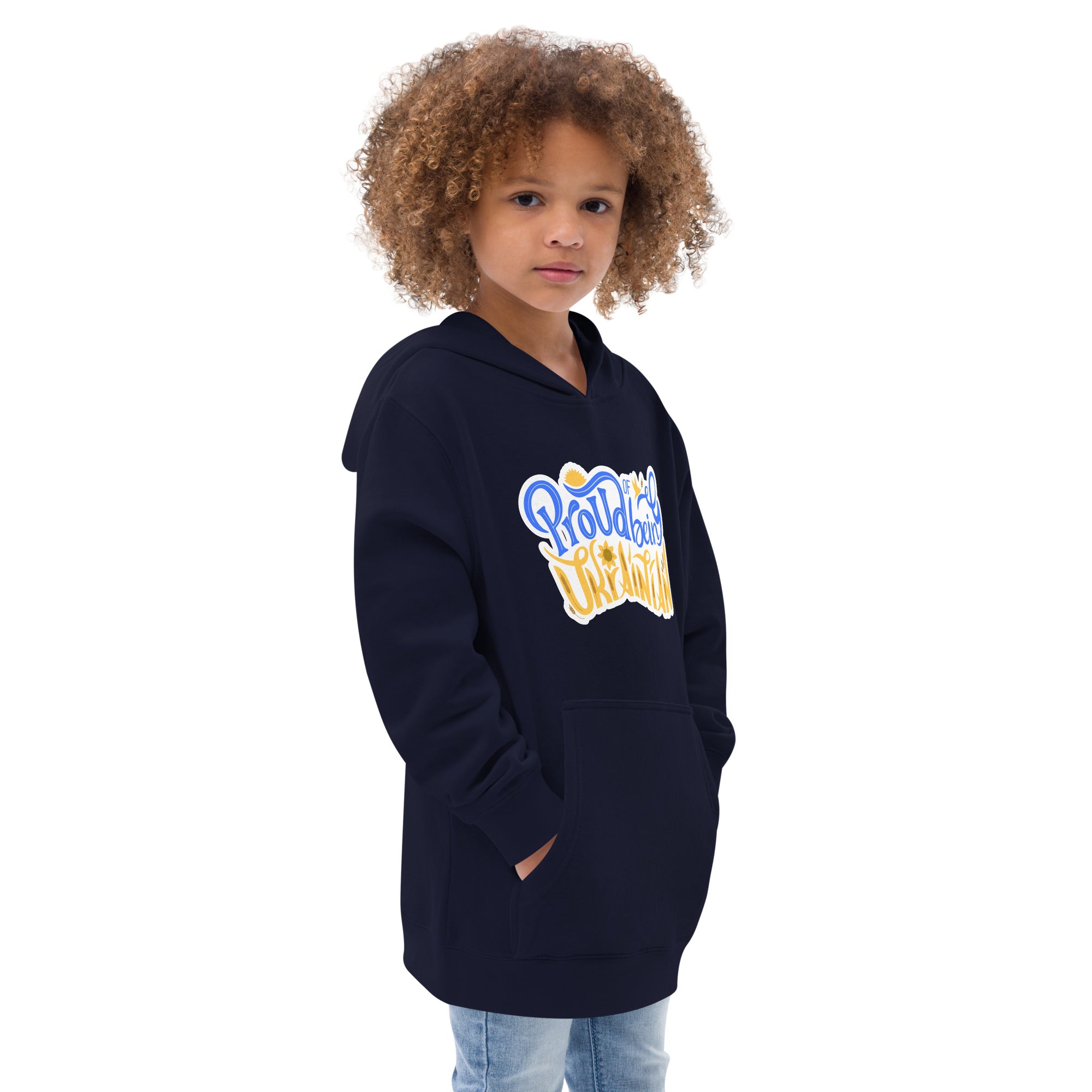 Kids fleece hoodie "Proud of being Ukrainian"