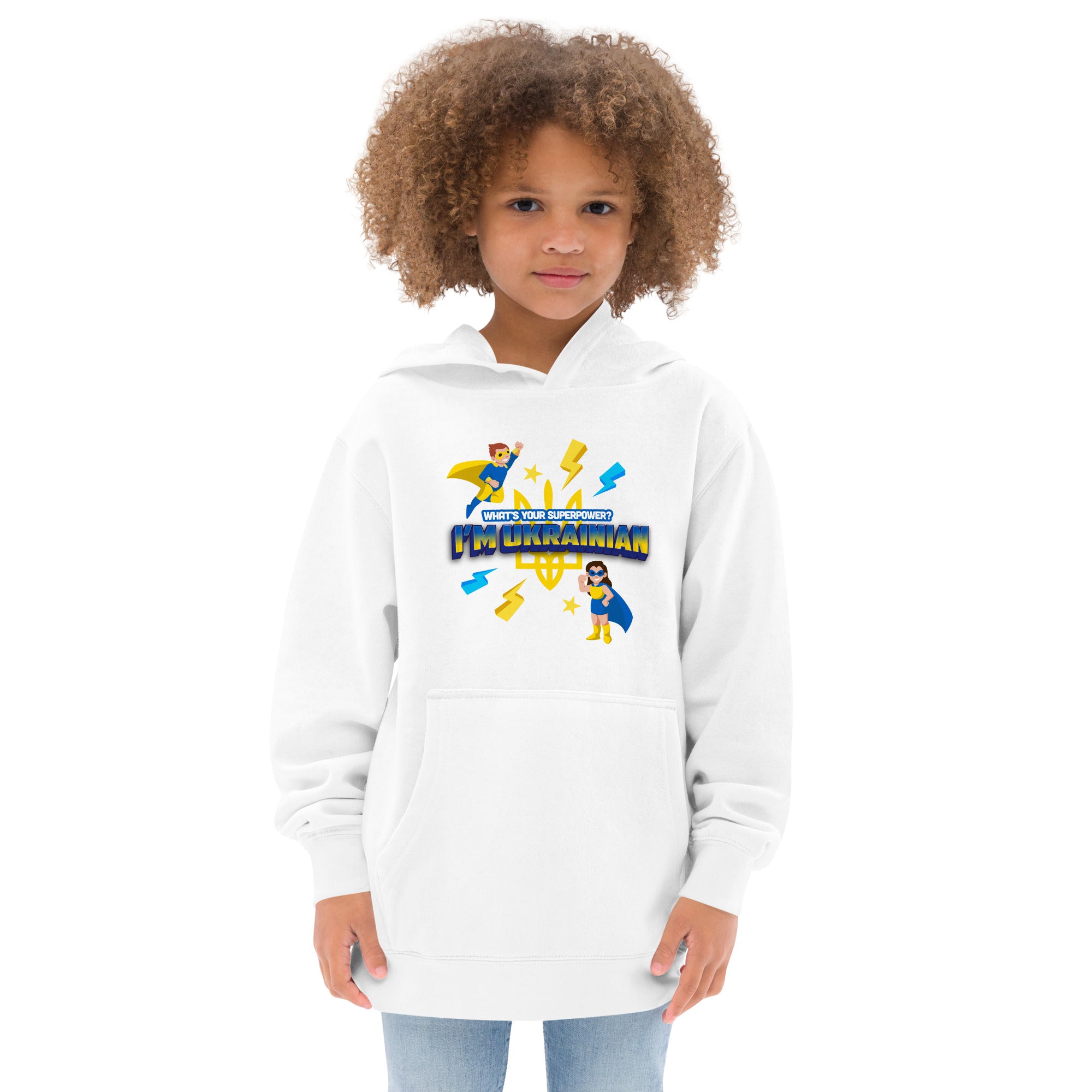 Kids fleece hoodie "Ukrainian hero"