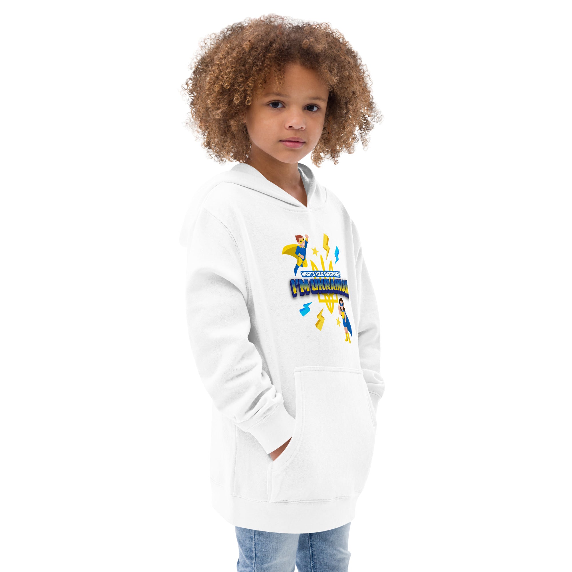 Kids fleece hoodie "Ukrainian hero"