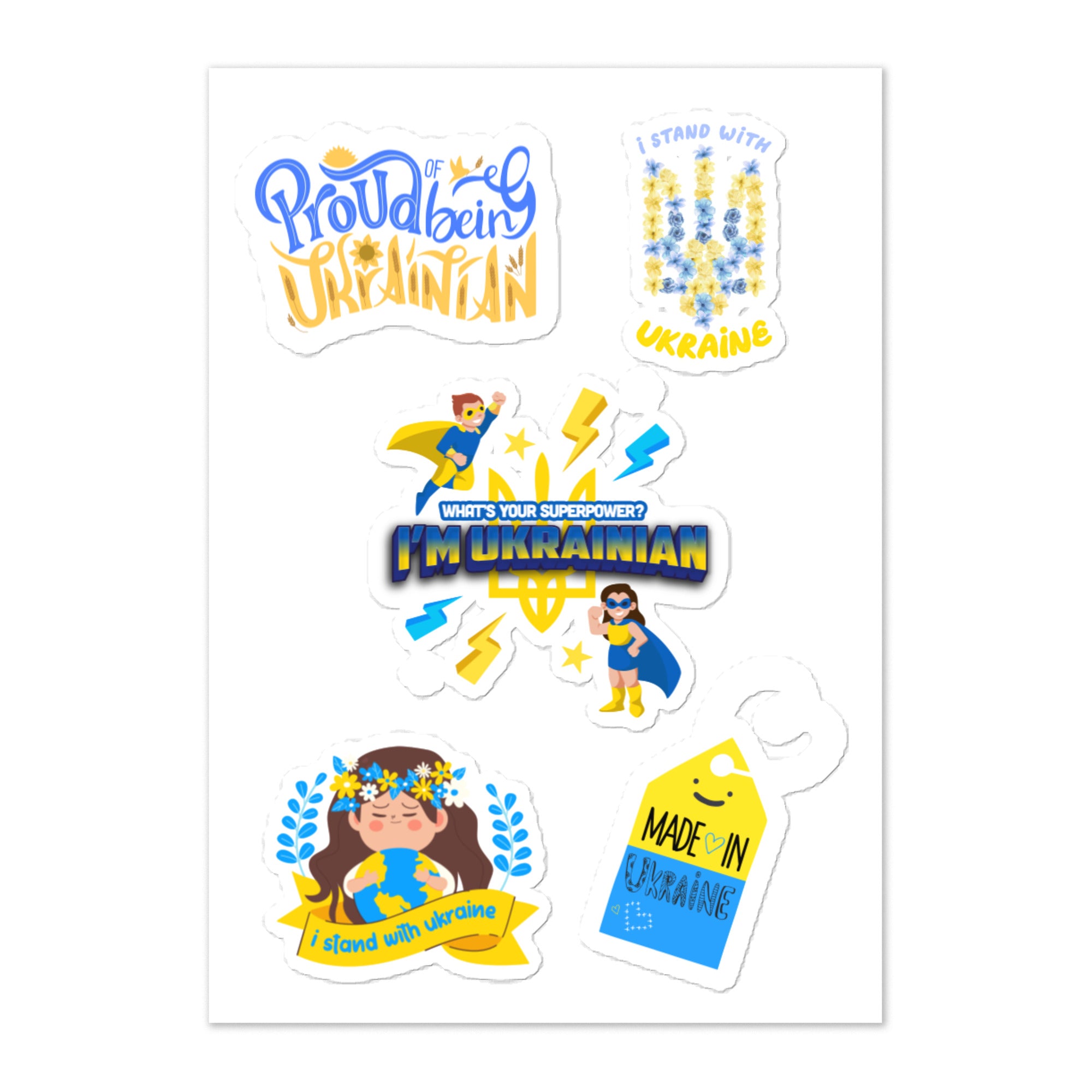 Sticker sheet "I stand with Ukraine"