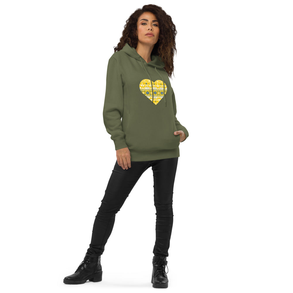 Unisex fashion hoodie "Vyshyvanka heart"