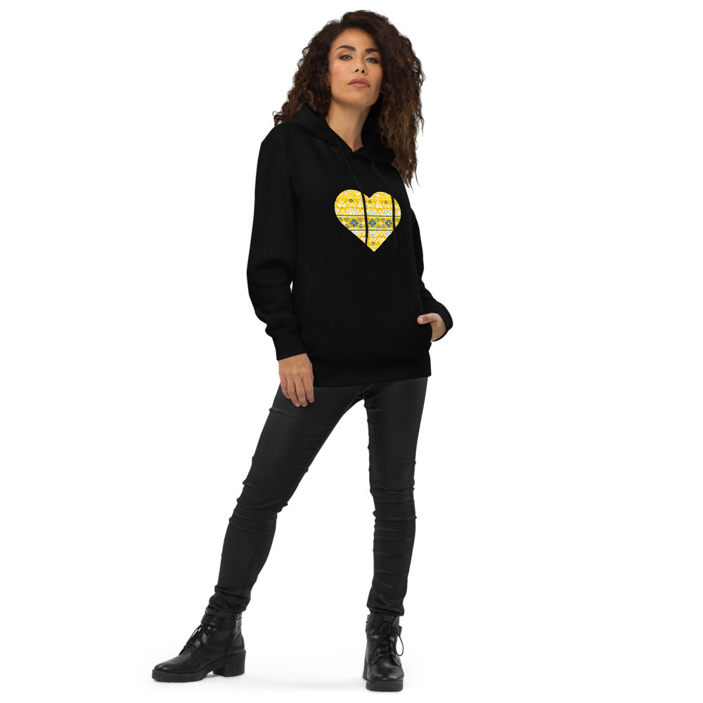 Unisex fashion hoodie "Vyshyvanka heart"