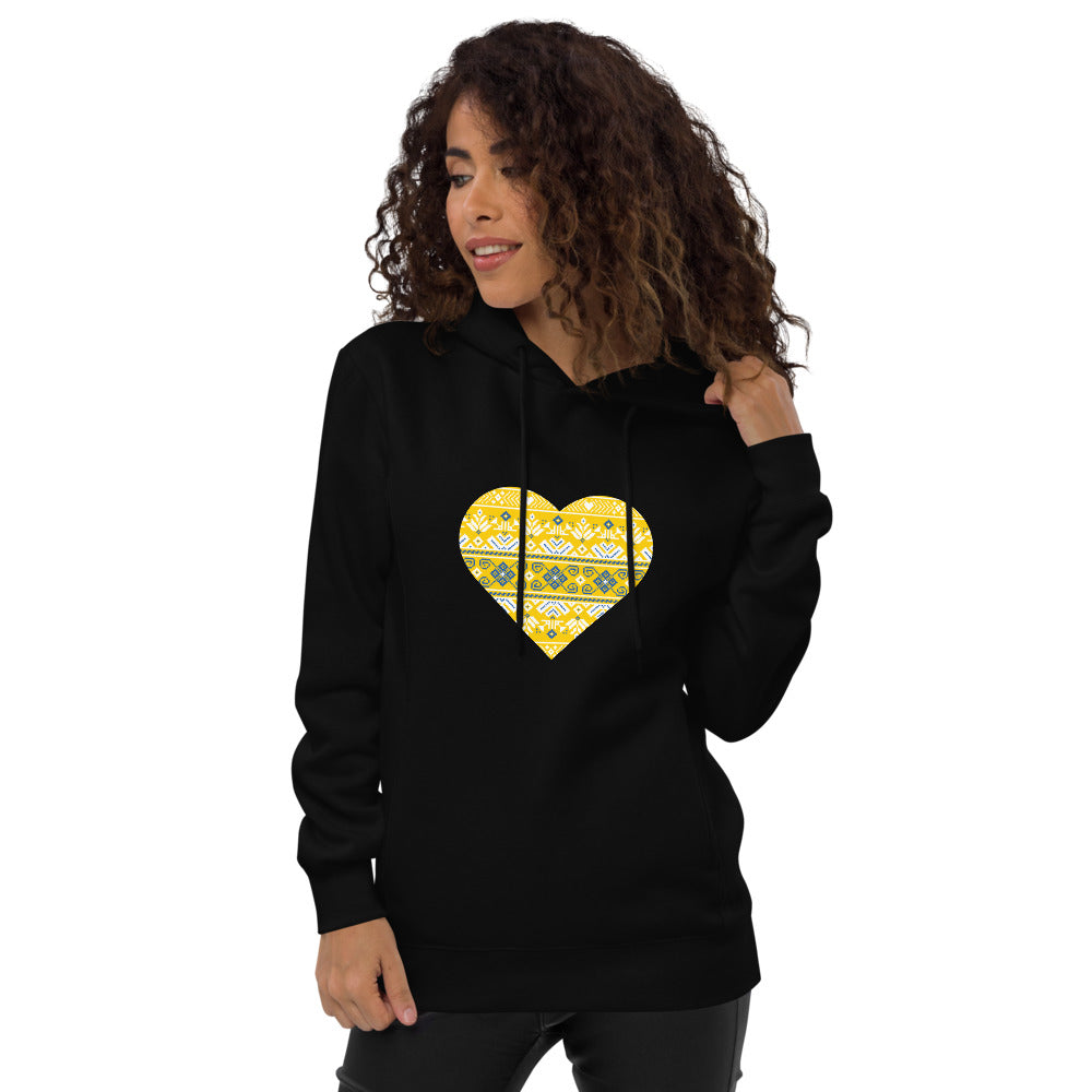 Unisex fashion hoodie "Vyshyvanka heart"