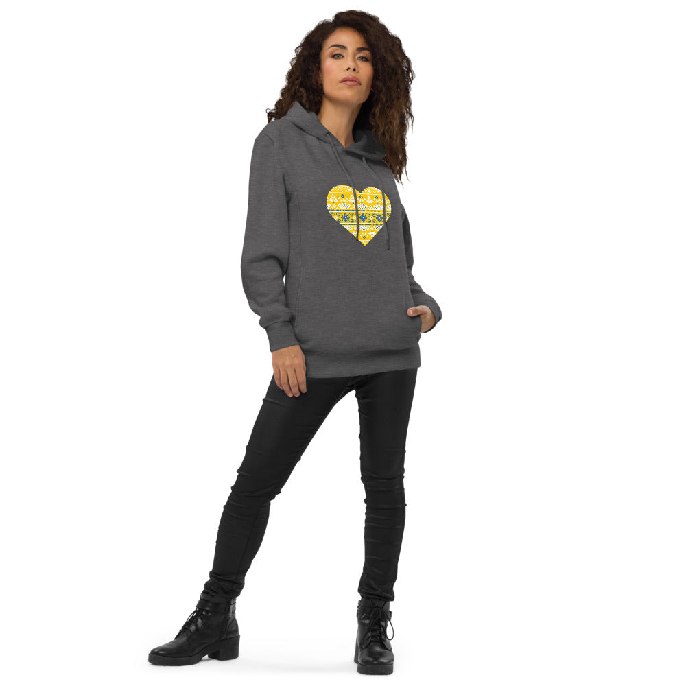 Unisex fashion hoodie "Vyshyvanka heart"