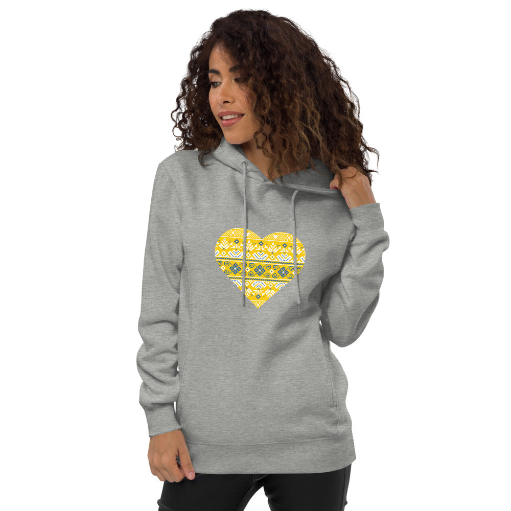 Unisex fashion hoodie "Vyshyvanka heart"