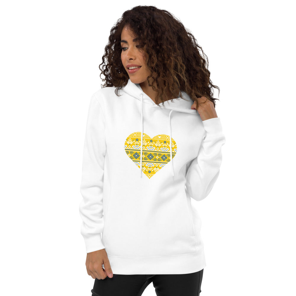 Unisex fashion hoodie "Vyshyvanka heart"