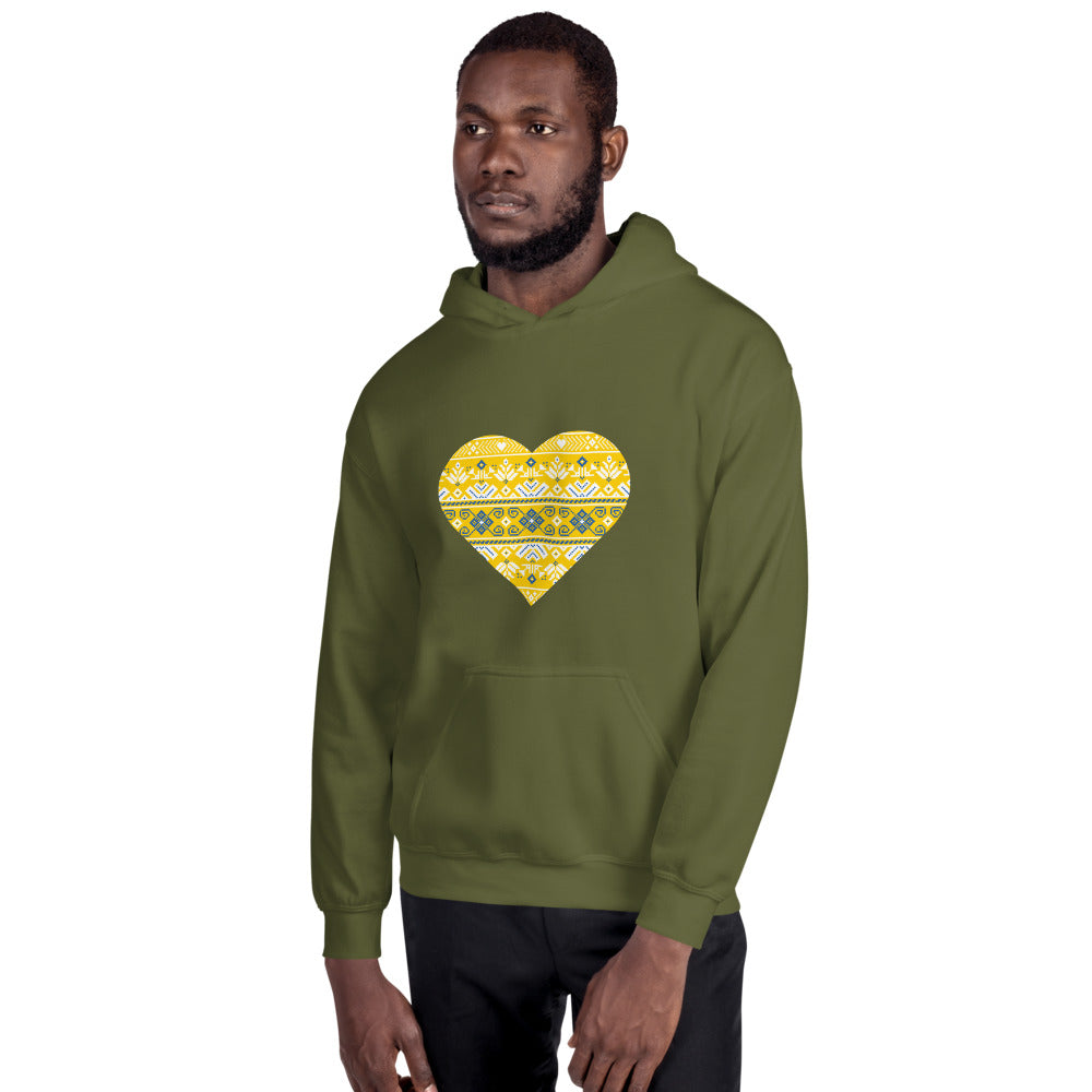 Unisex Hoodie "Vyshyvanka heart"