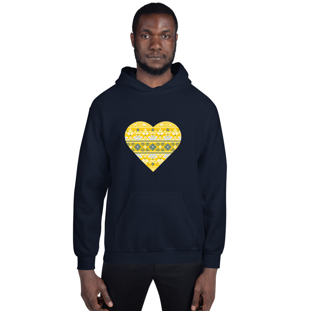 Unisex Hoodie "Vyshyvanka heart"