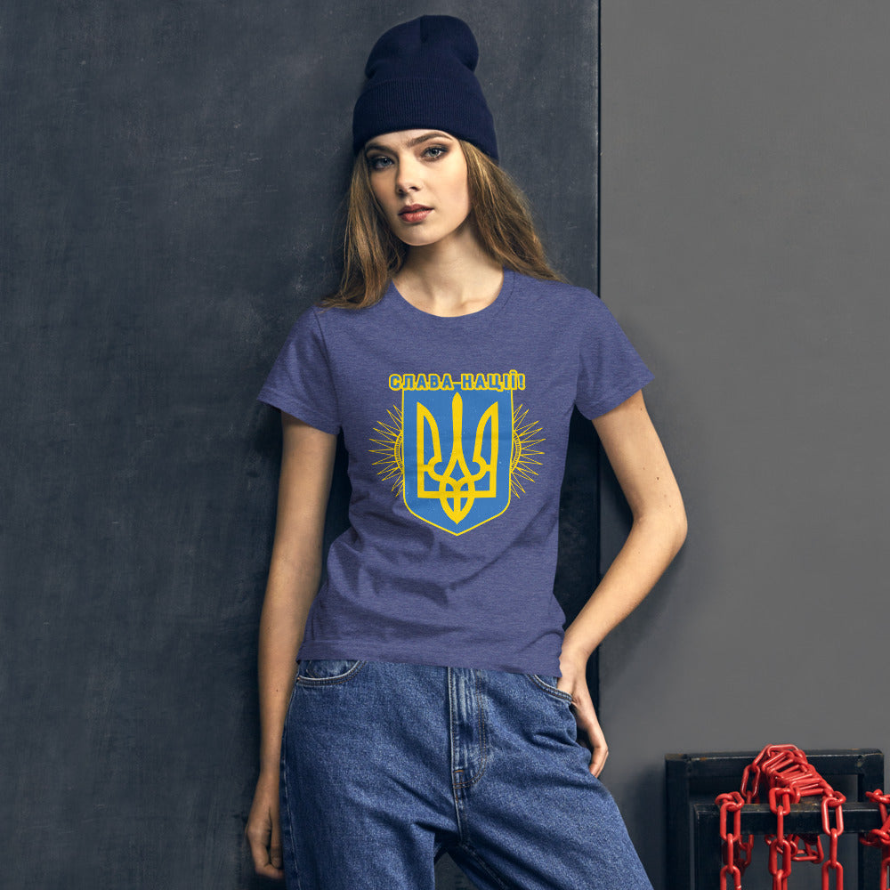 Women's short sleeve t-shirt "Слава Нації"