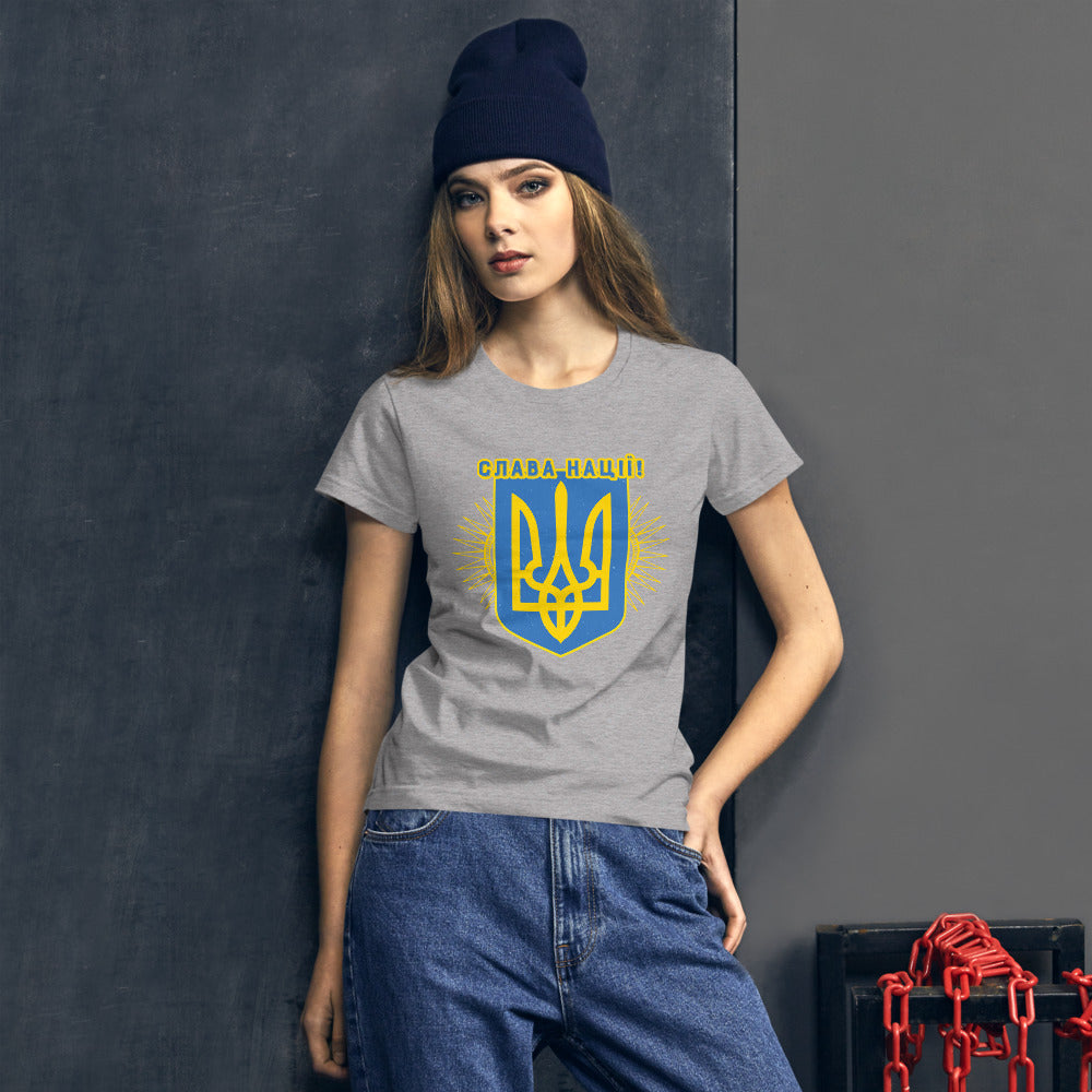 Women's short sleeve t-shirt "Слава Нації"