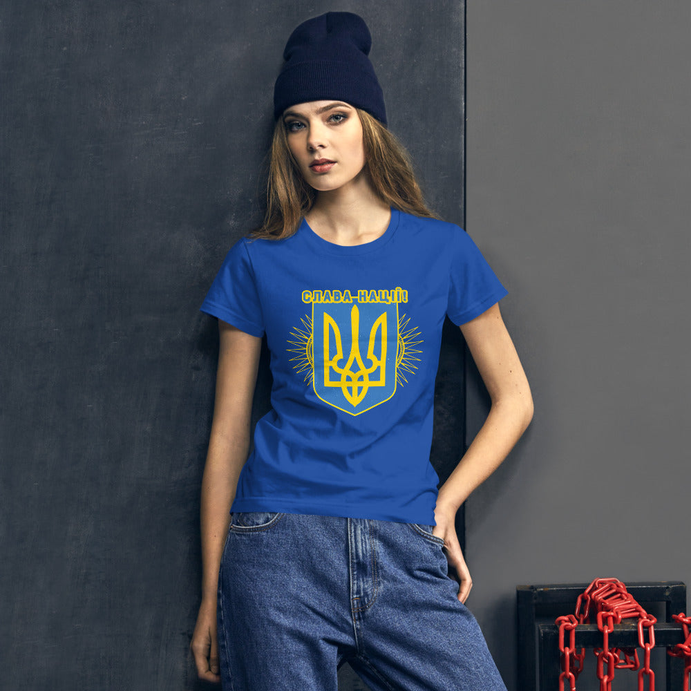 Women's short sleeve t-shirt "Слава Нації"