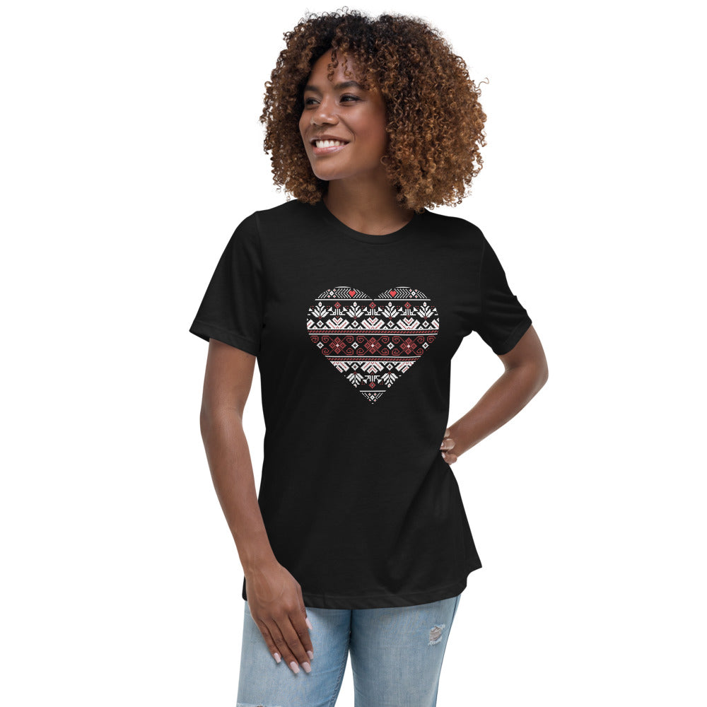 Women's Relaxed T-Shirt "Vyshyvanka heart 2"