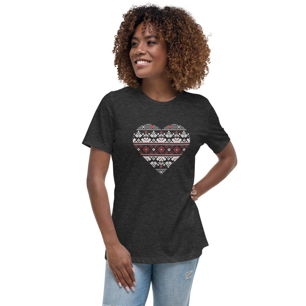 Women's Relaxed T-Shirt "Vyshyvanka heart 2"