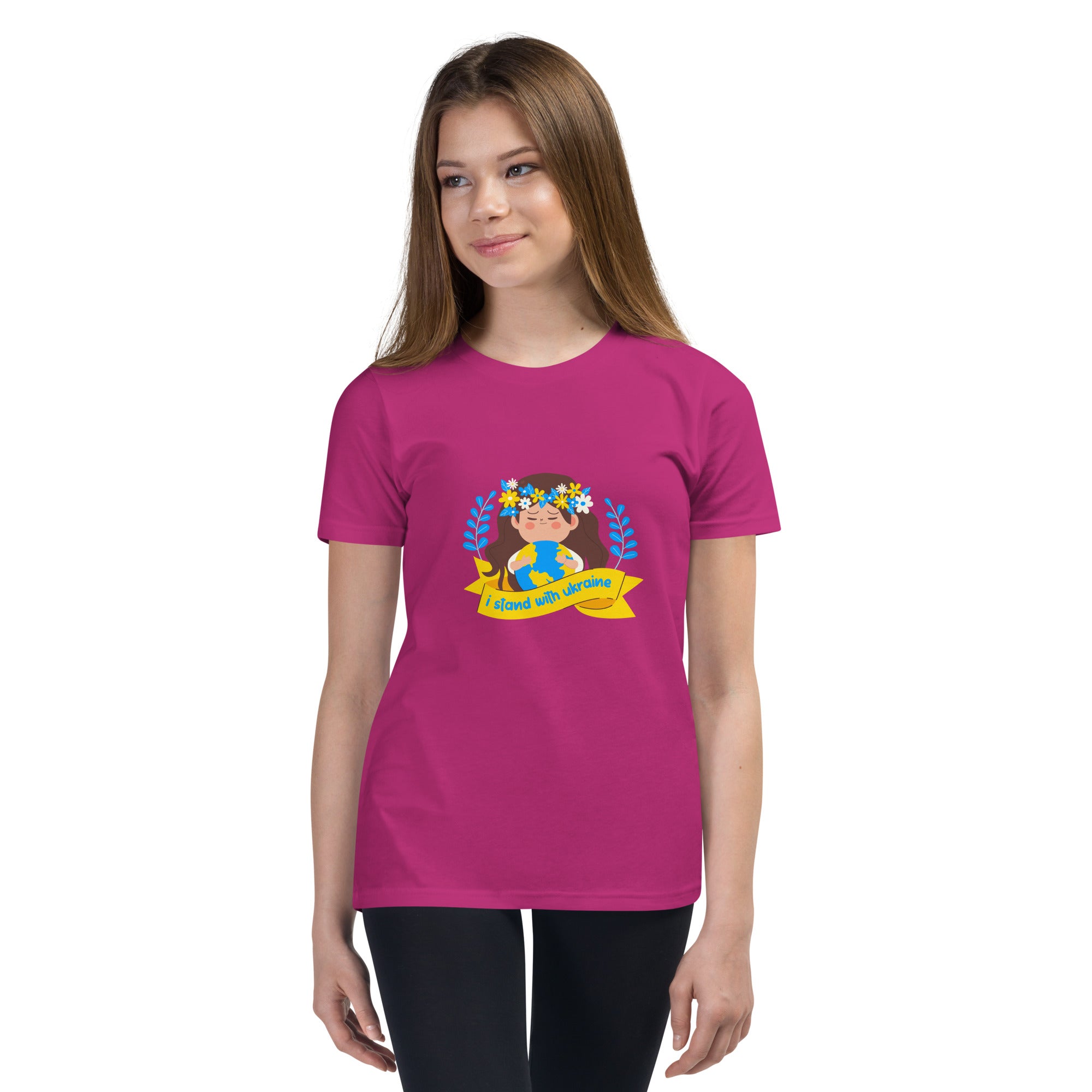 Youth Short Sleeve T-Shirt "I stand with Ukraine"