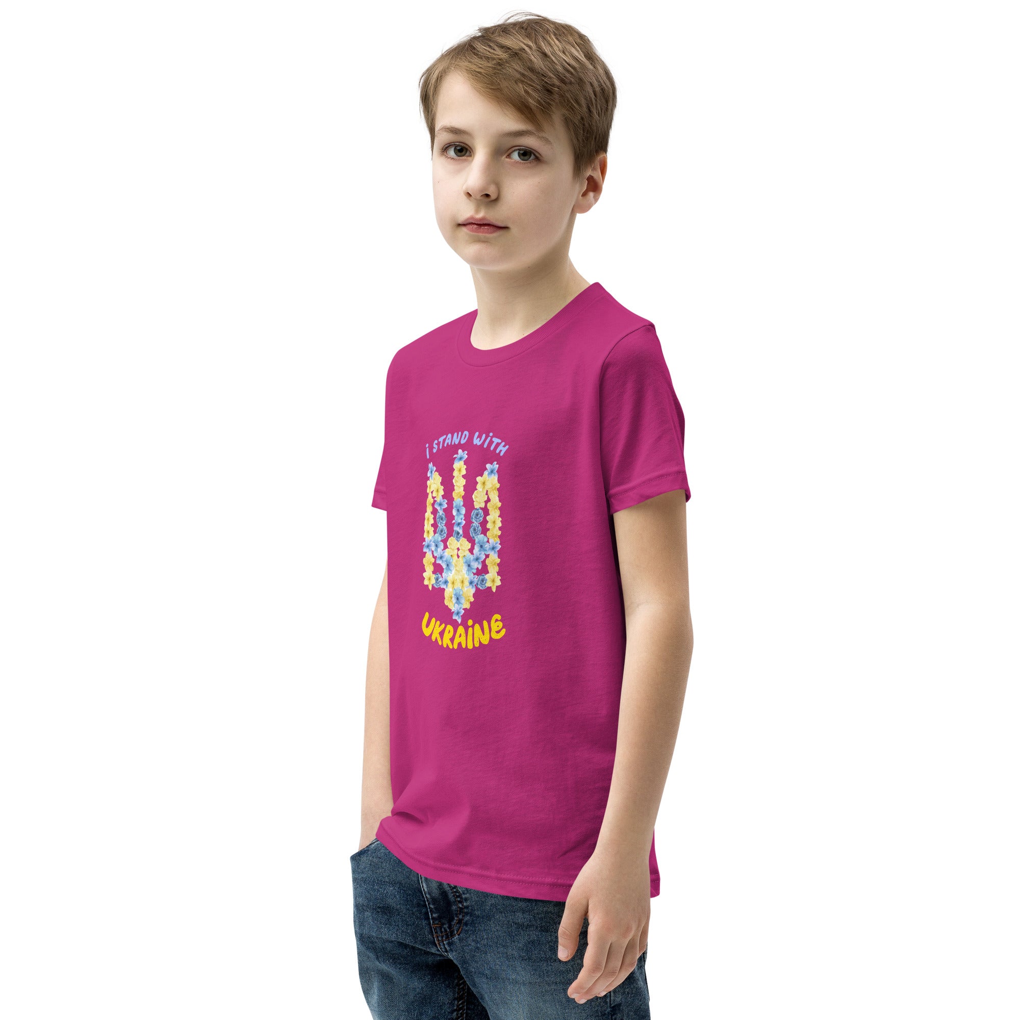 Youth Short Sleeve T-Shirt "I stand with Ukraine"