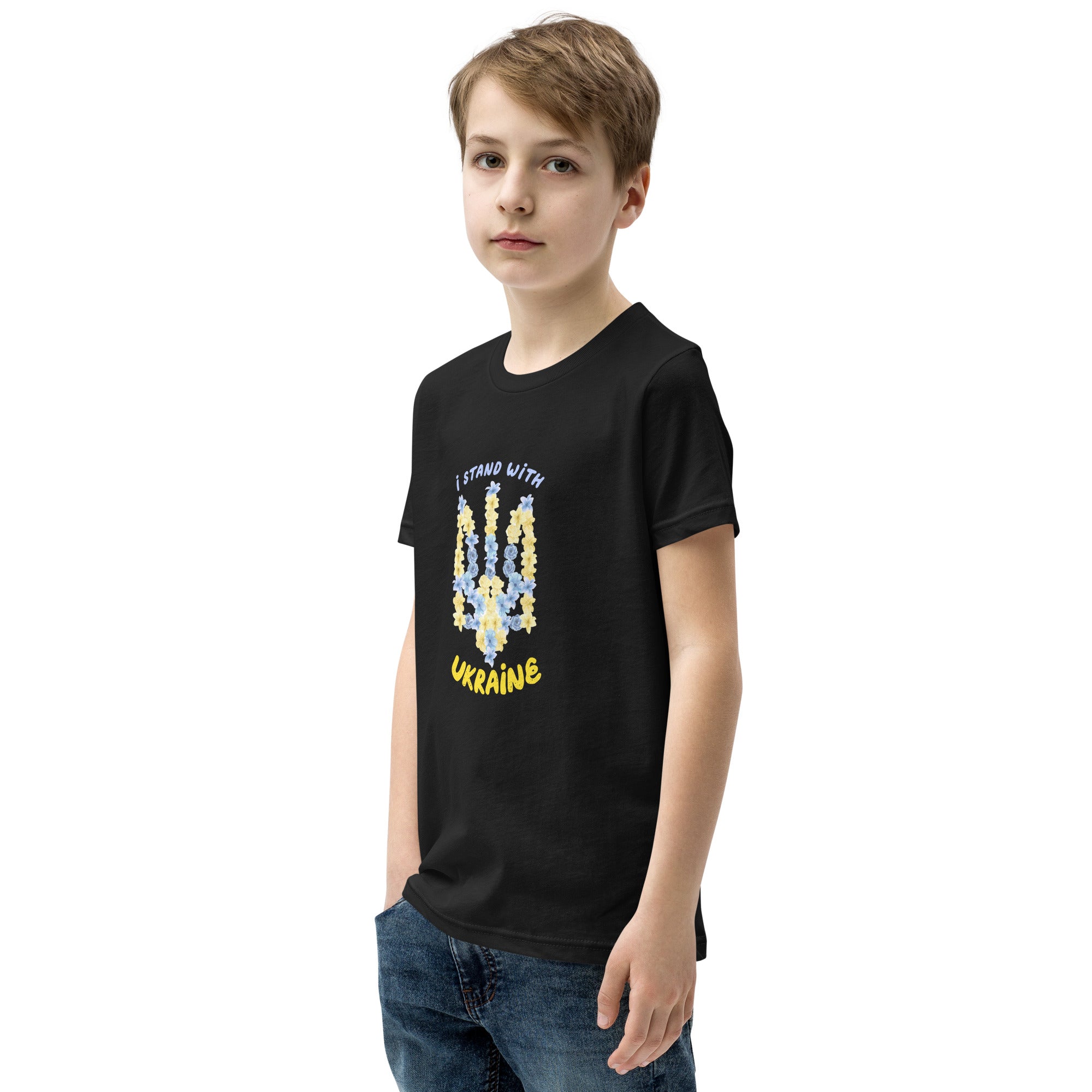 Youth Short Sleeve T-Shirt "I stand with Ukraine"