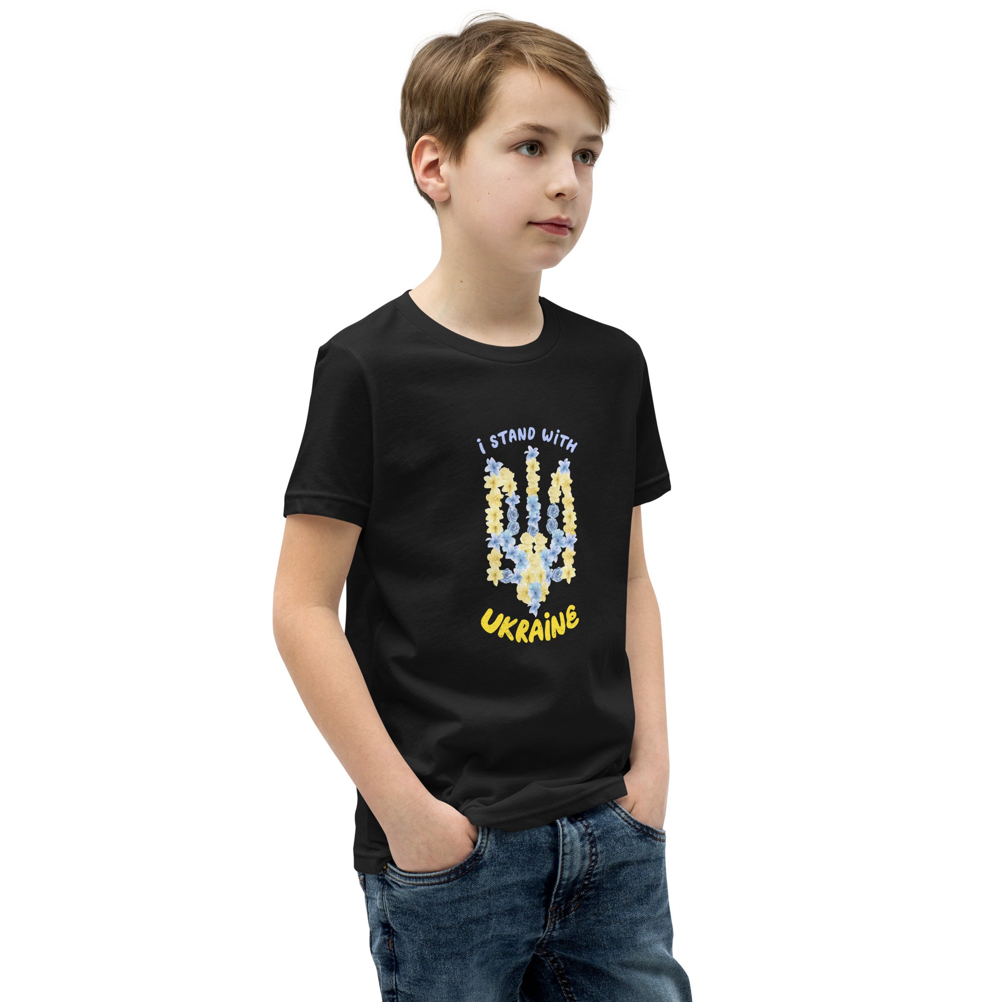 Youth Short Sleeve T-Shirt "I stand with Ukraine"