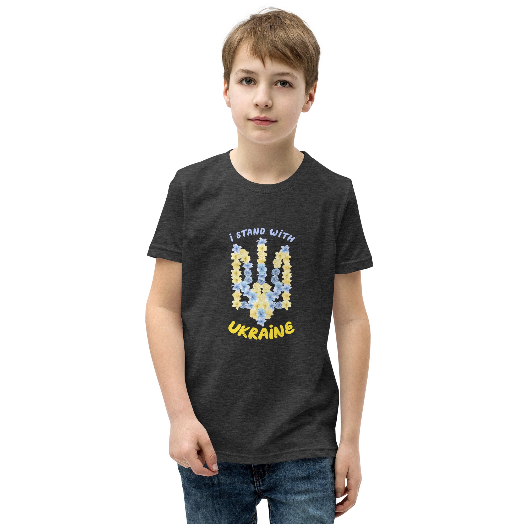 Youth Short Sleeve T-Shirt "I stand with Ukraine"