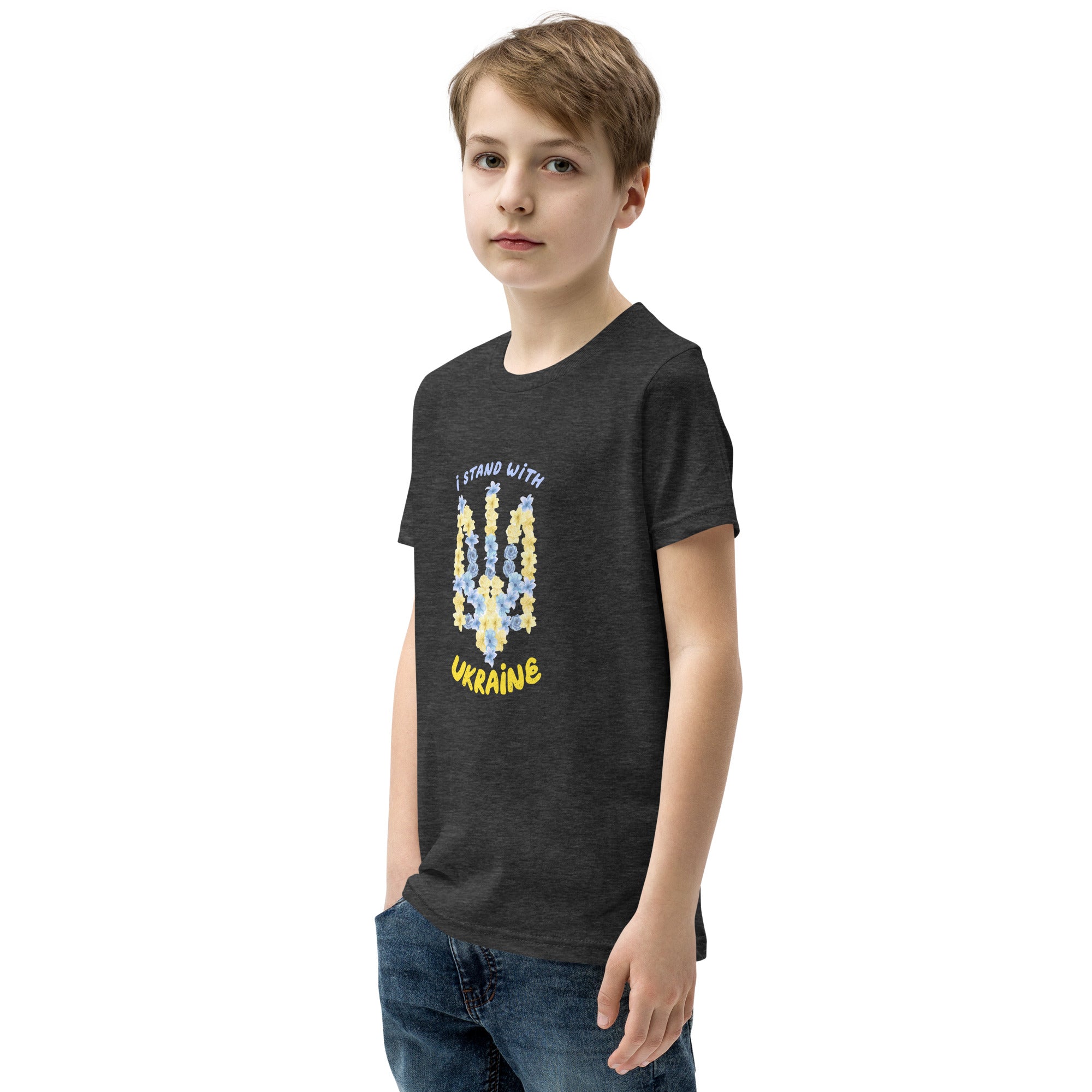 Youth Short Sleeve T-Shirt "I stand with Ukraine"