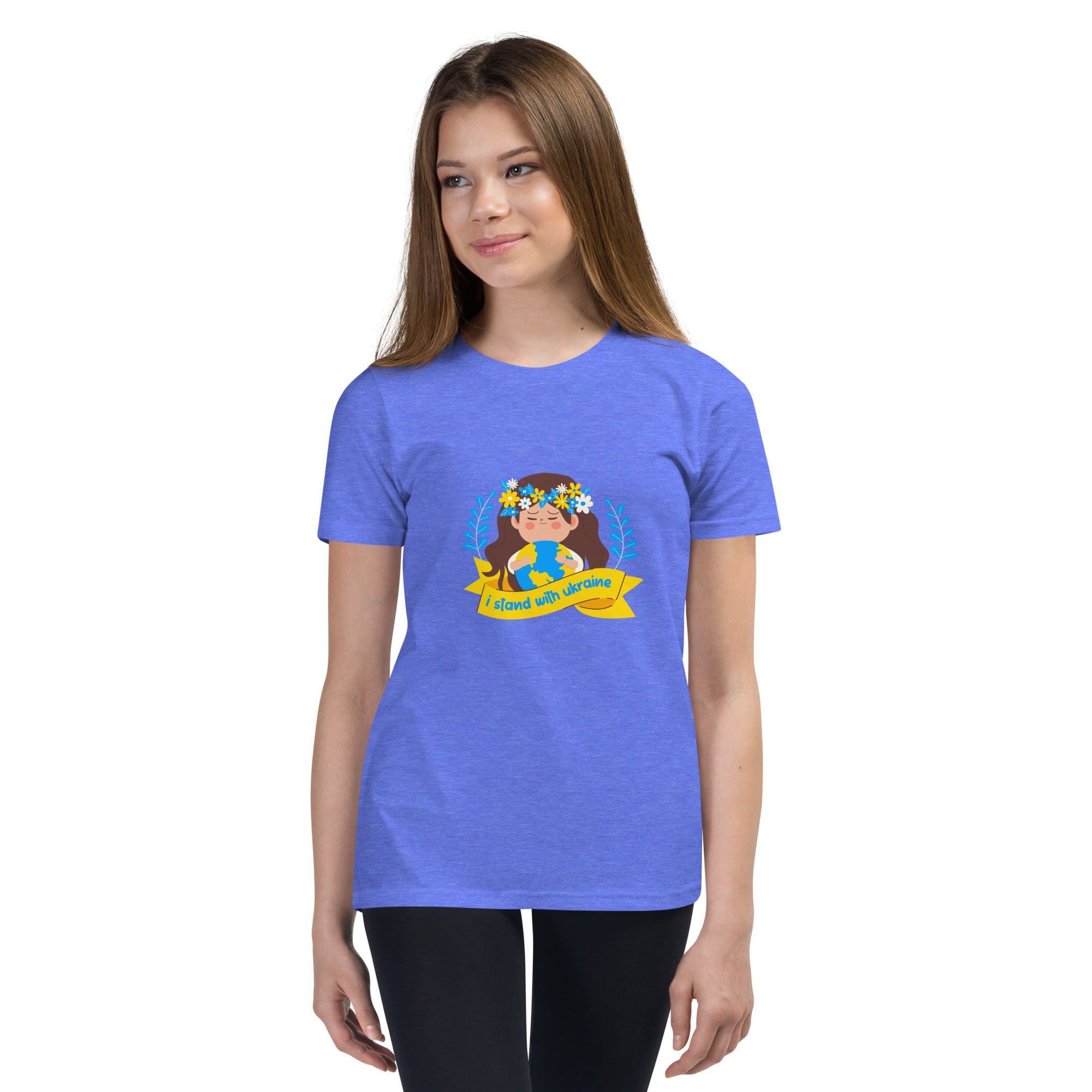 Youth Short Sleeve T-Shirt "I stand with Ukraine"