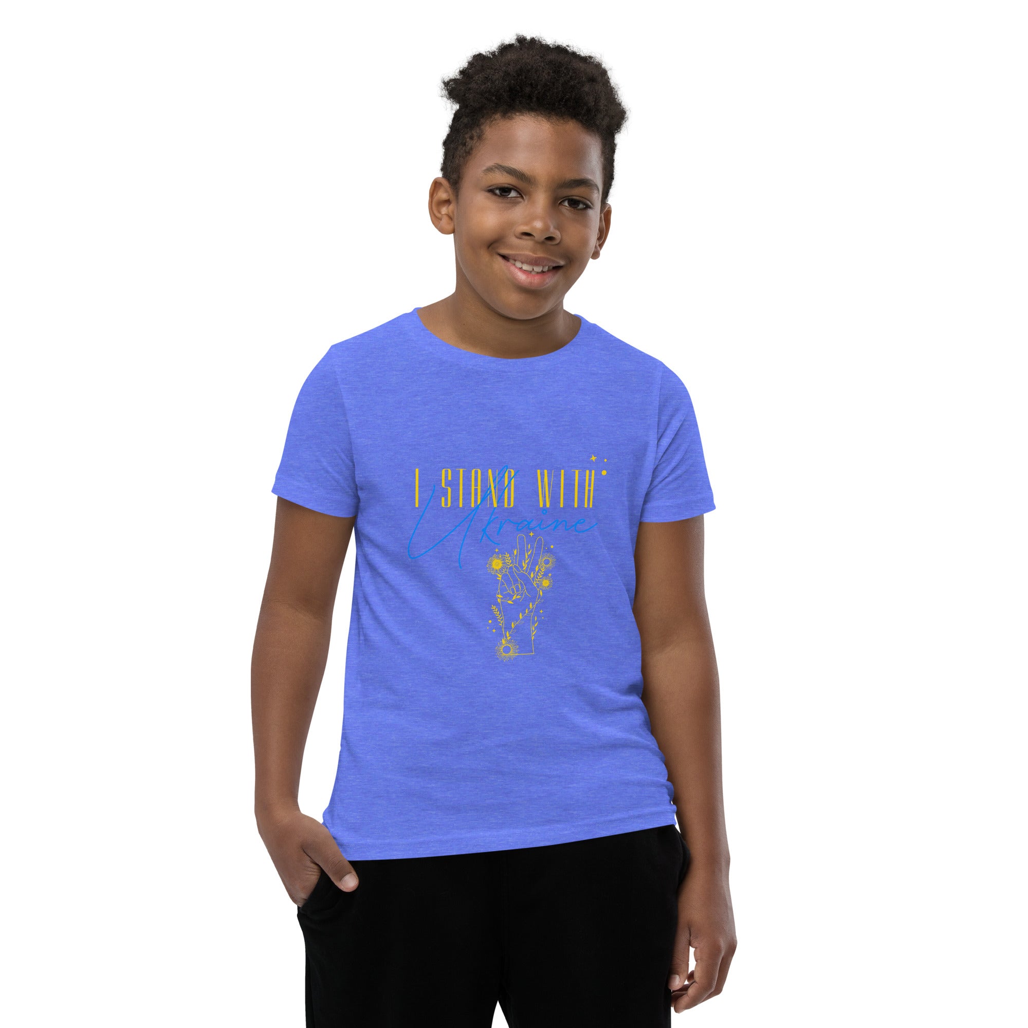 Youth Short Sleeve T-Shirt "I stand with Ukraine"