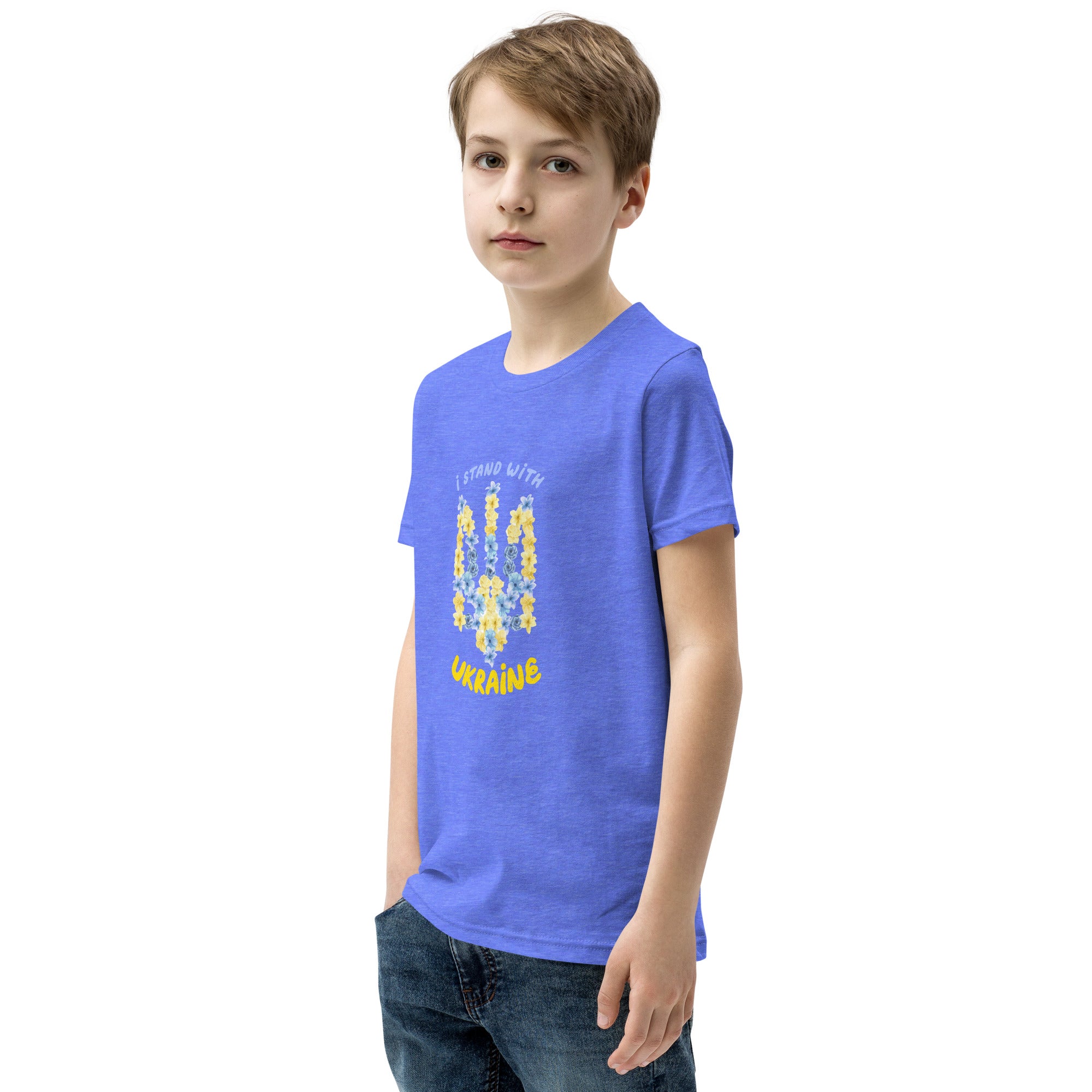 Youth Short Sleeve T-Shirt "I stand with Ukraine"