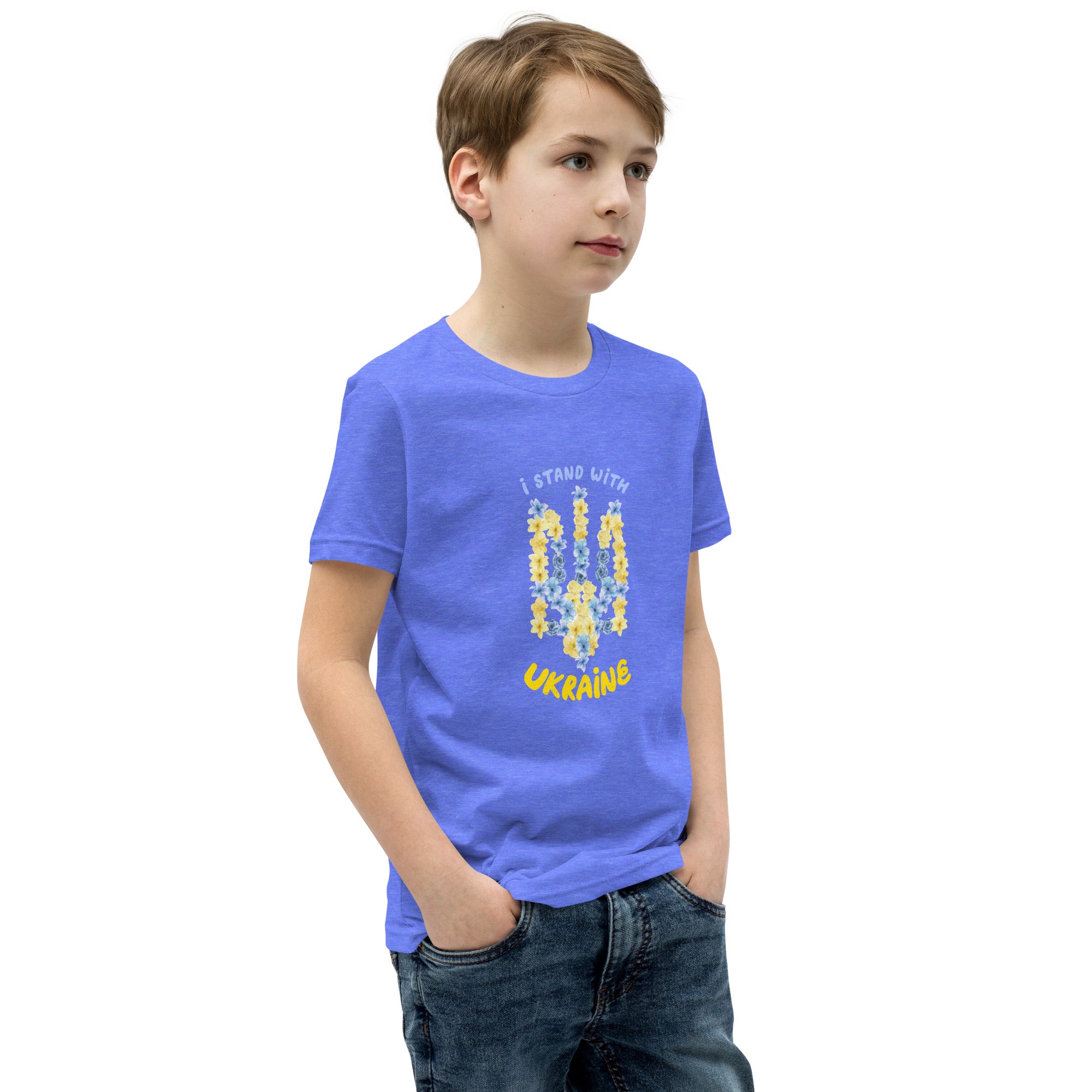 Youth Short Sleeve T-Shirt "I stand with Ukraine"