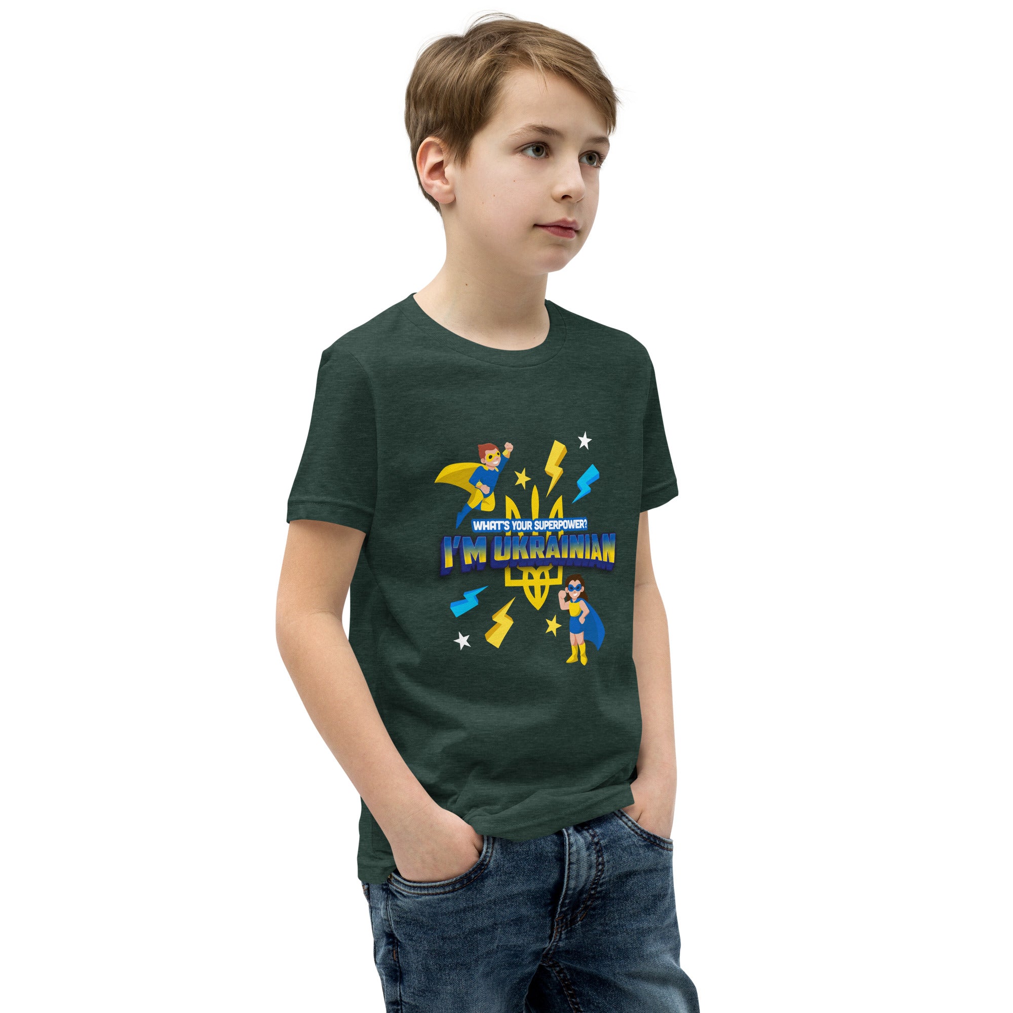 Youth Short Sleeve T-Shirt "Ukrainian hero"