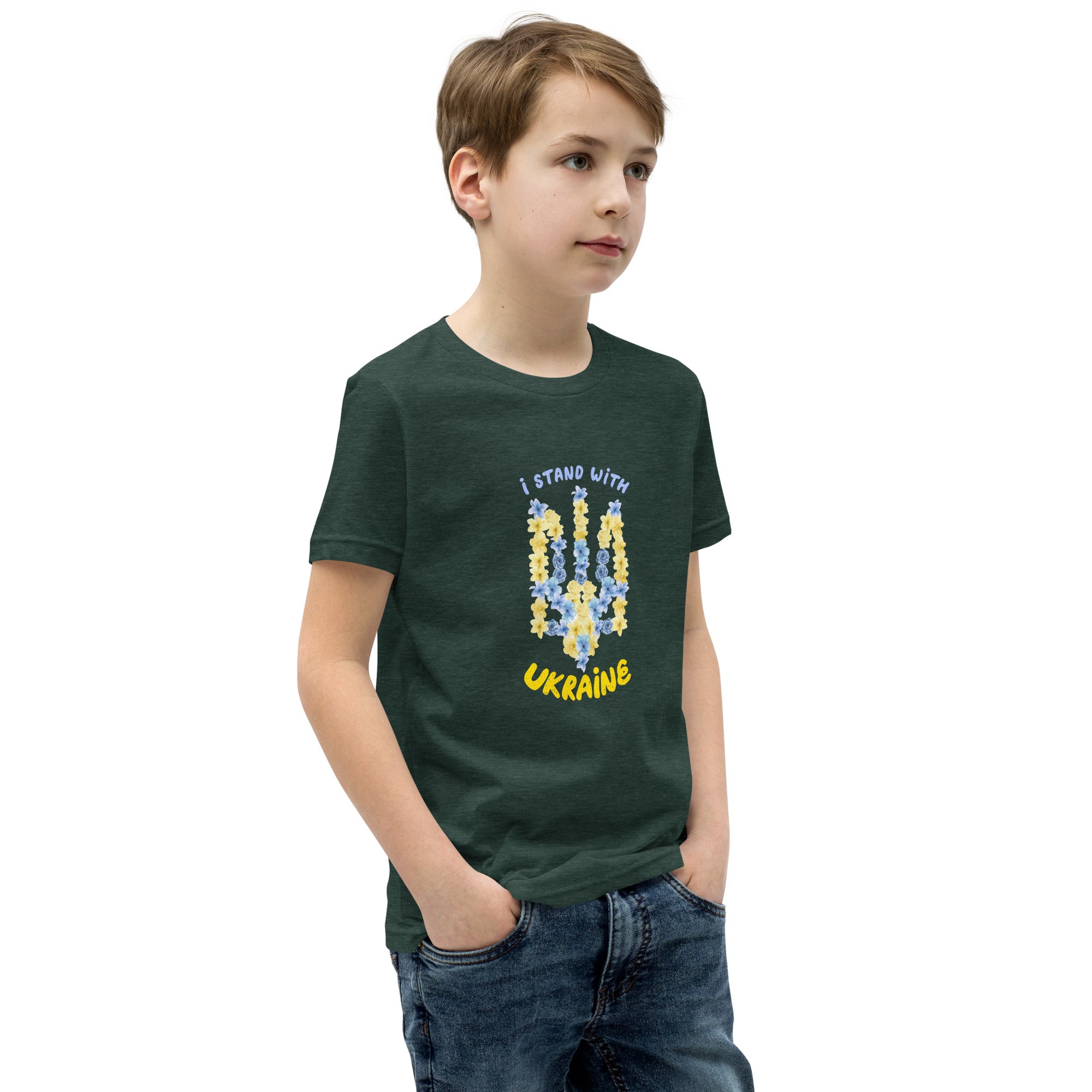 Youth Short Sleeve T-Shirt "I stand with Ukraine"