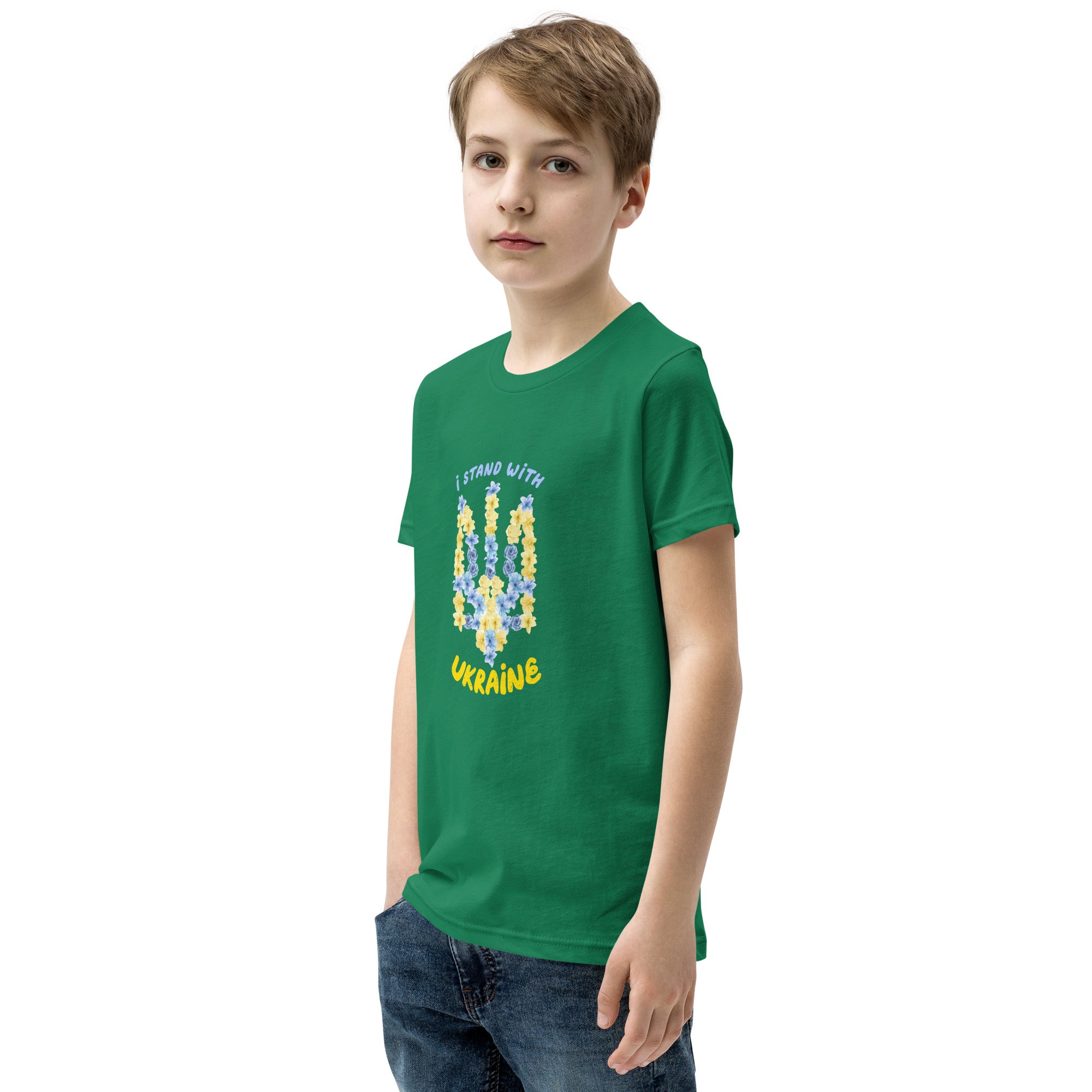 Youth Short Sleeve T-Shirt "I stand with Ukraine"