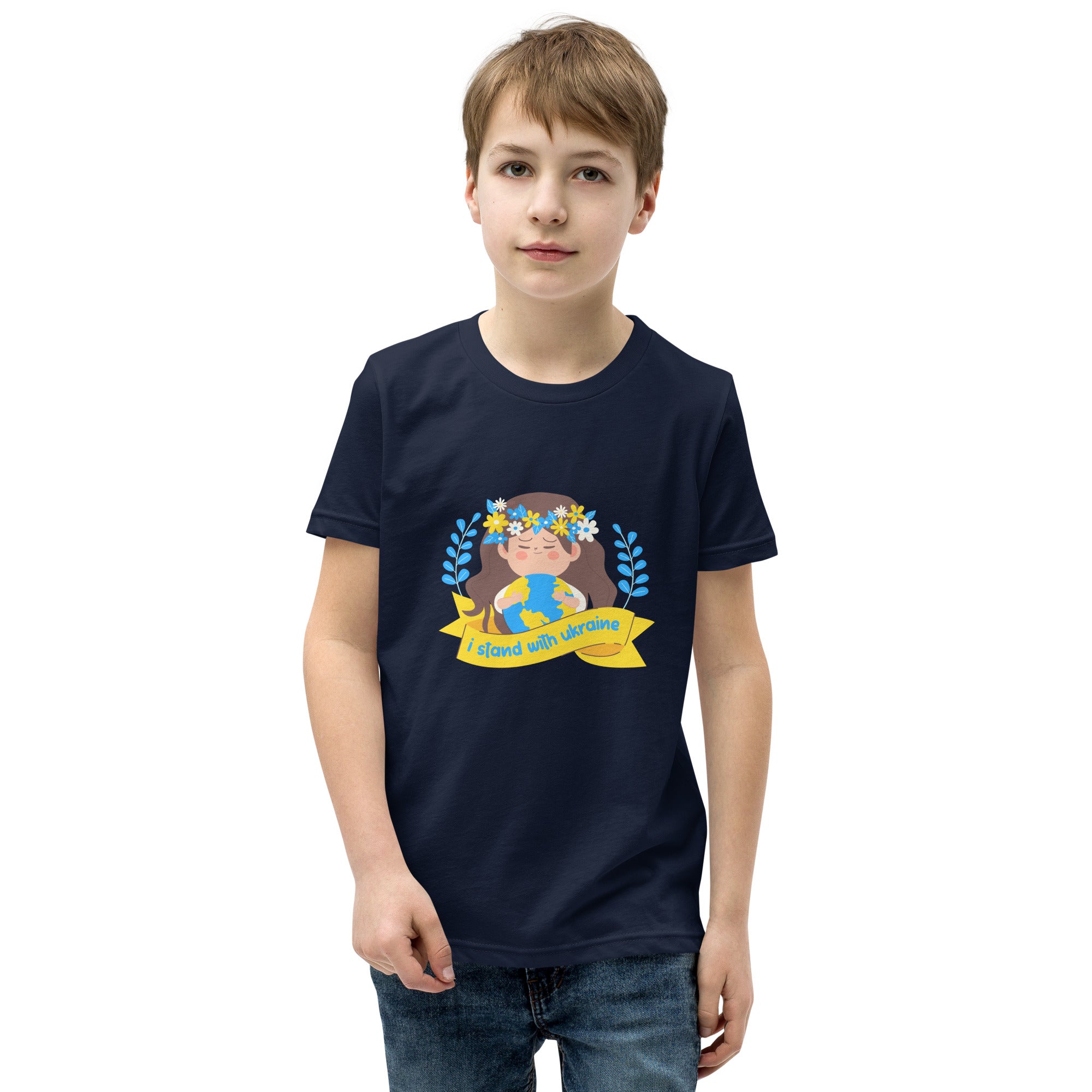 Youth Short Sleeve T-Shirt "I stand with Ukraine"